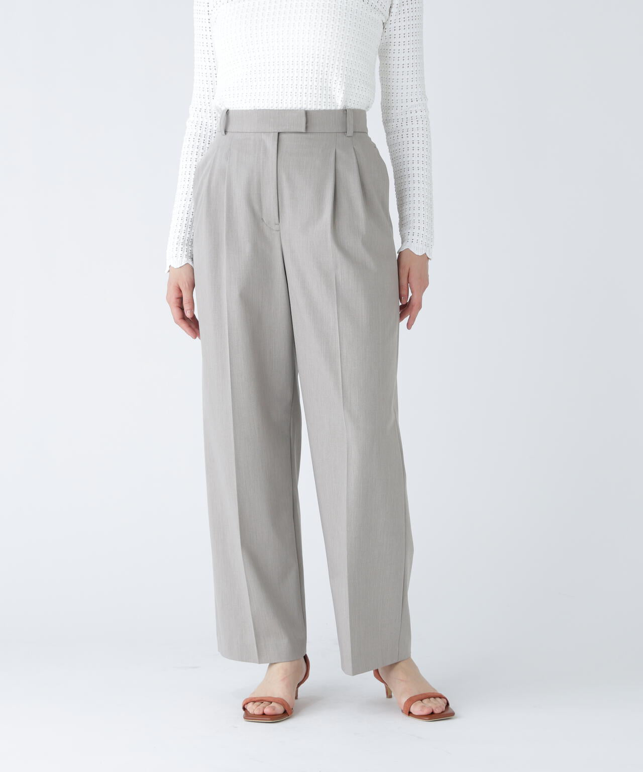 【365ユーティリティー】洗えて毛玉になりにくいタックワイドパンツ