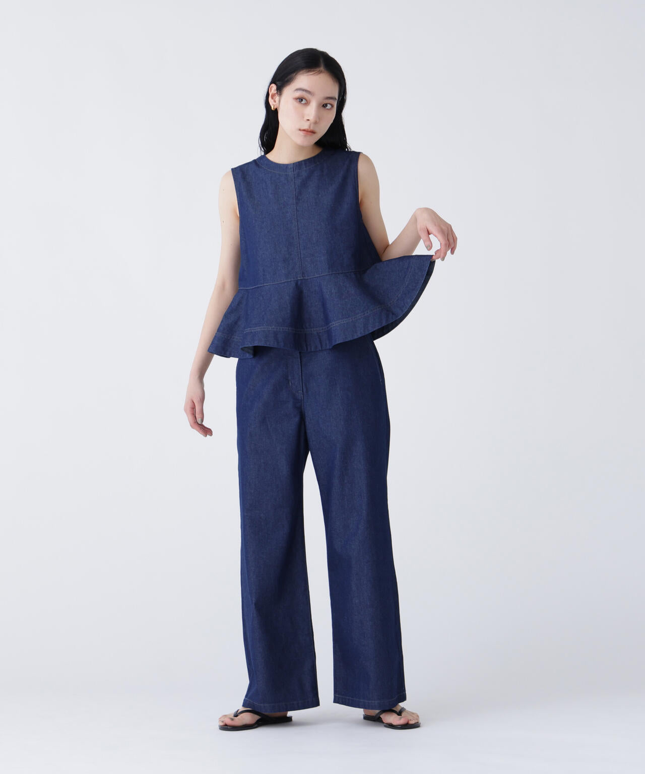 ユーティリティ】COOL MAX(R) 接触冷感デニムセットアップ パンツ
