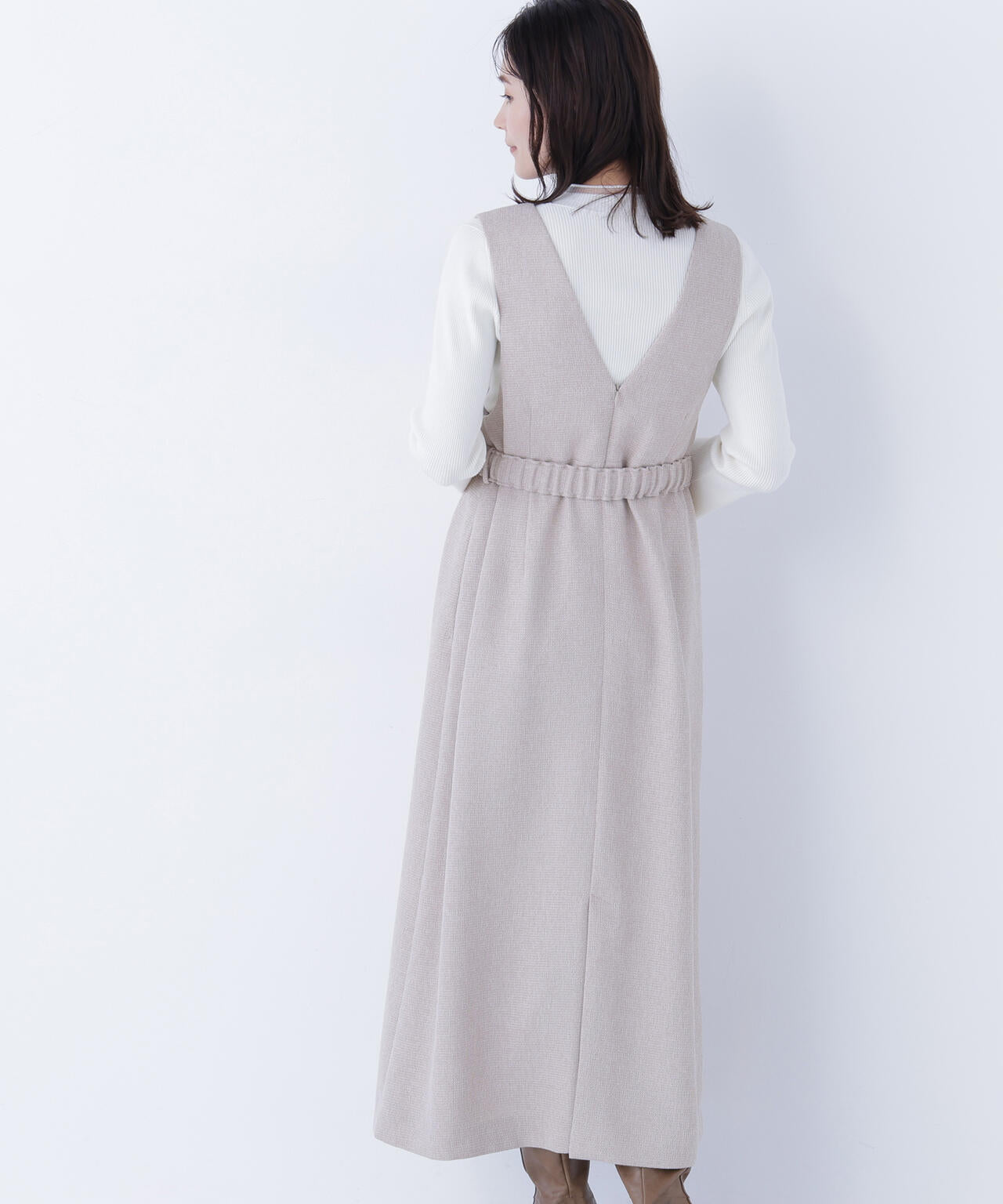 ベルト付Vネックジャンスカ