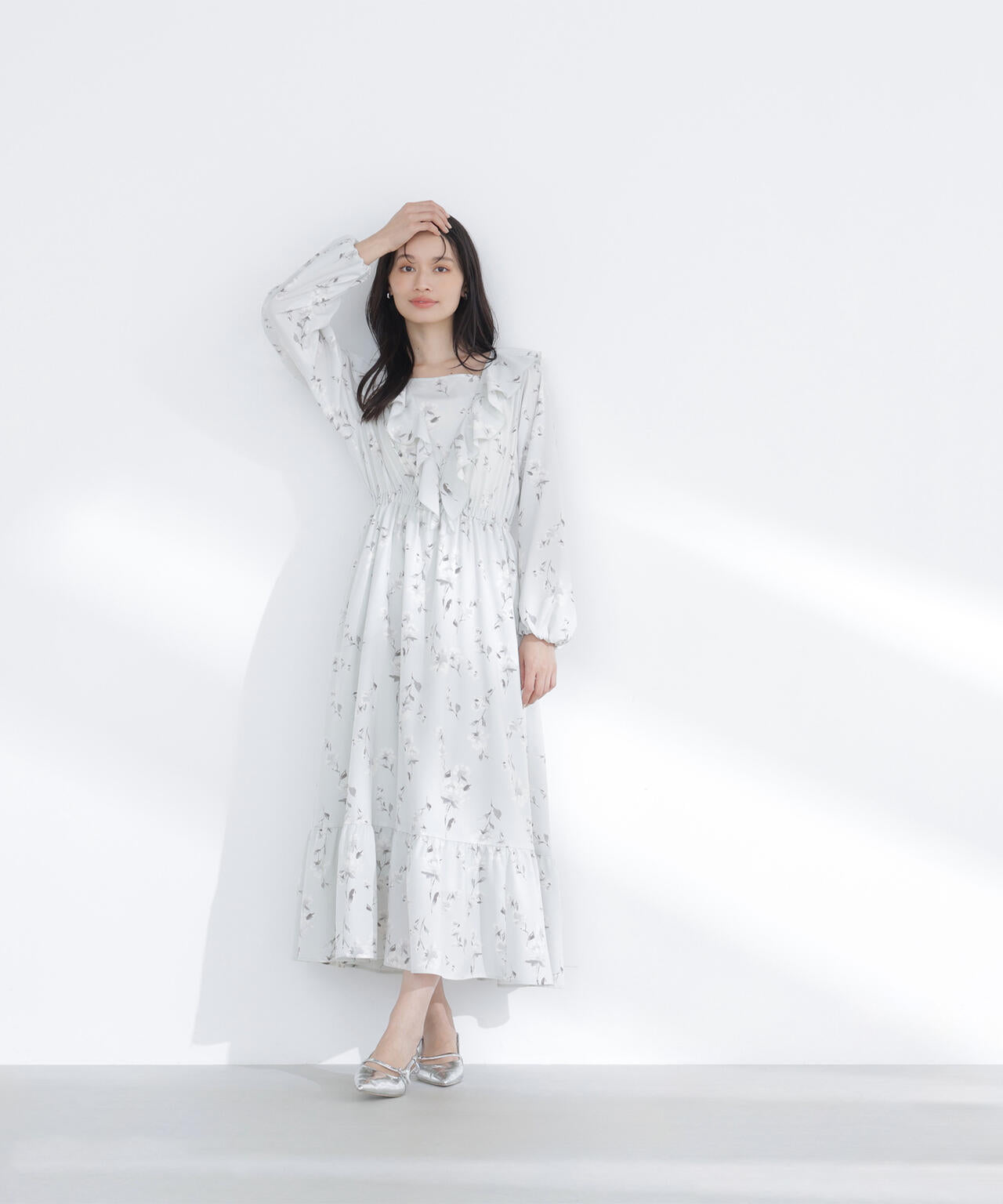 ラッフルフラワープリントワンピース | NATURAL BEAUTY BASIC