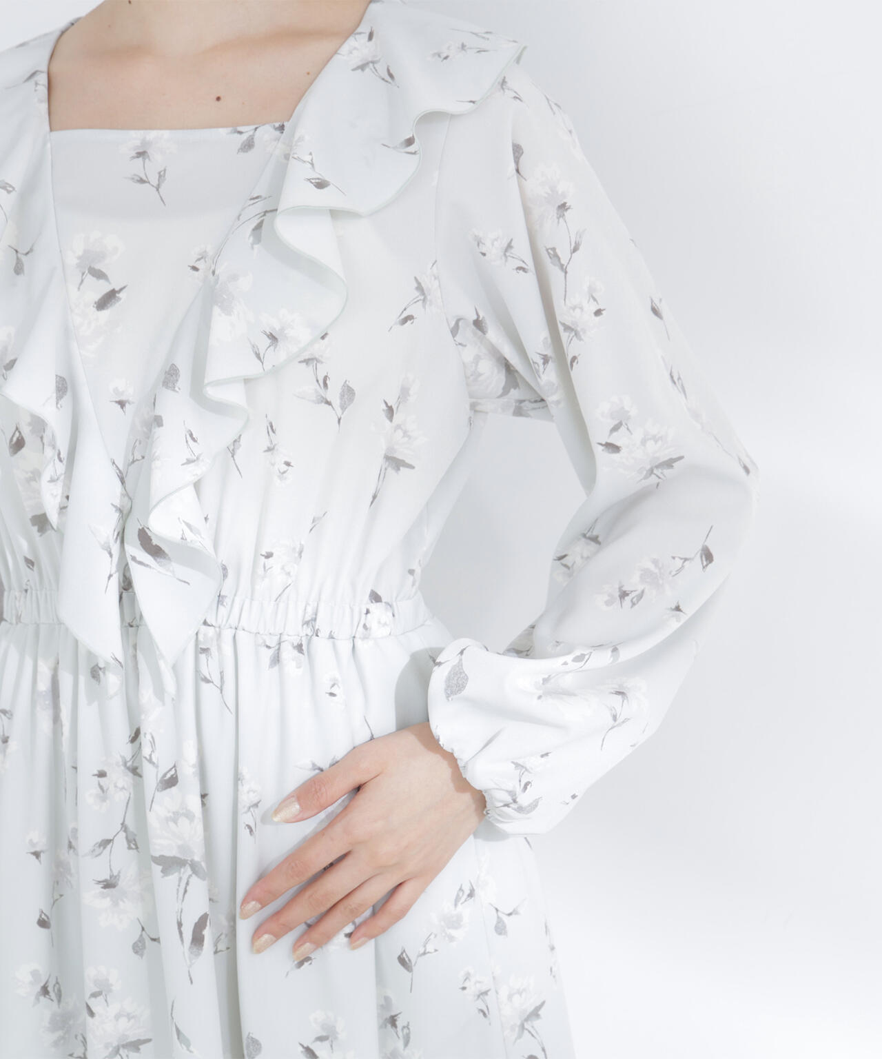 ラッフルフラワープリントワンピース | NATURAL BEAUTY BASIC