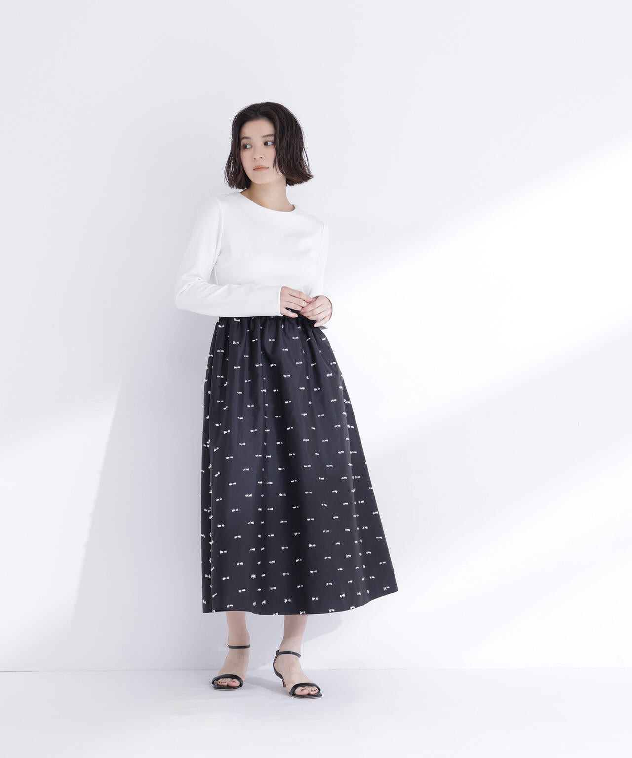 リボンジャガードドッキングワンピース