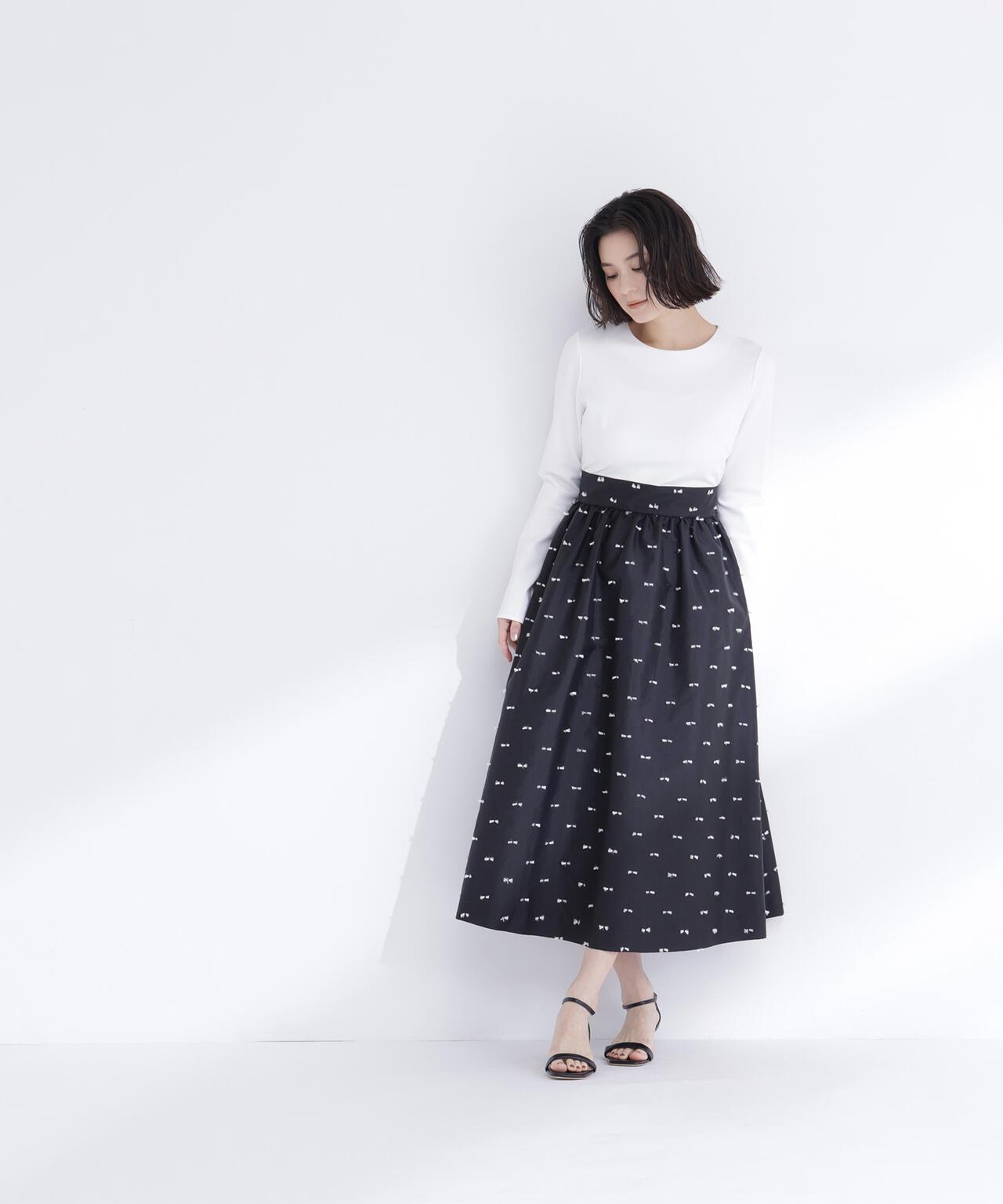 リボンジャガードドッキングワンピース