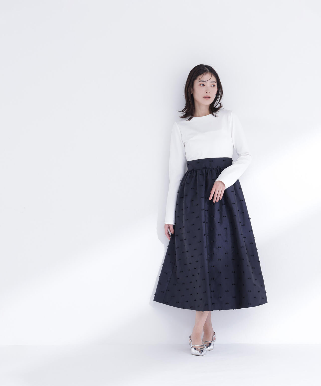 リボンジャガードドッキングワンピース