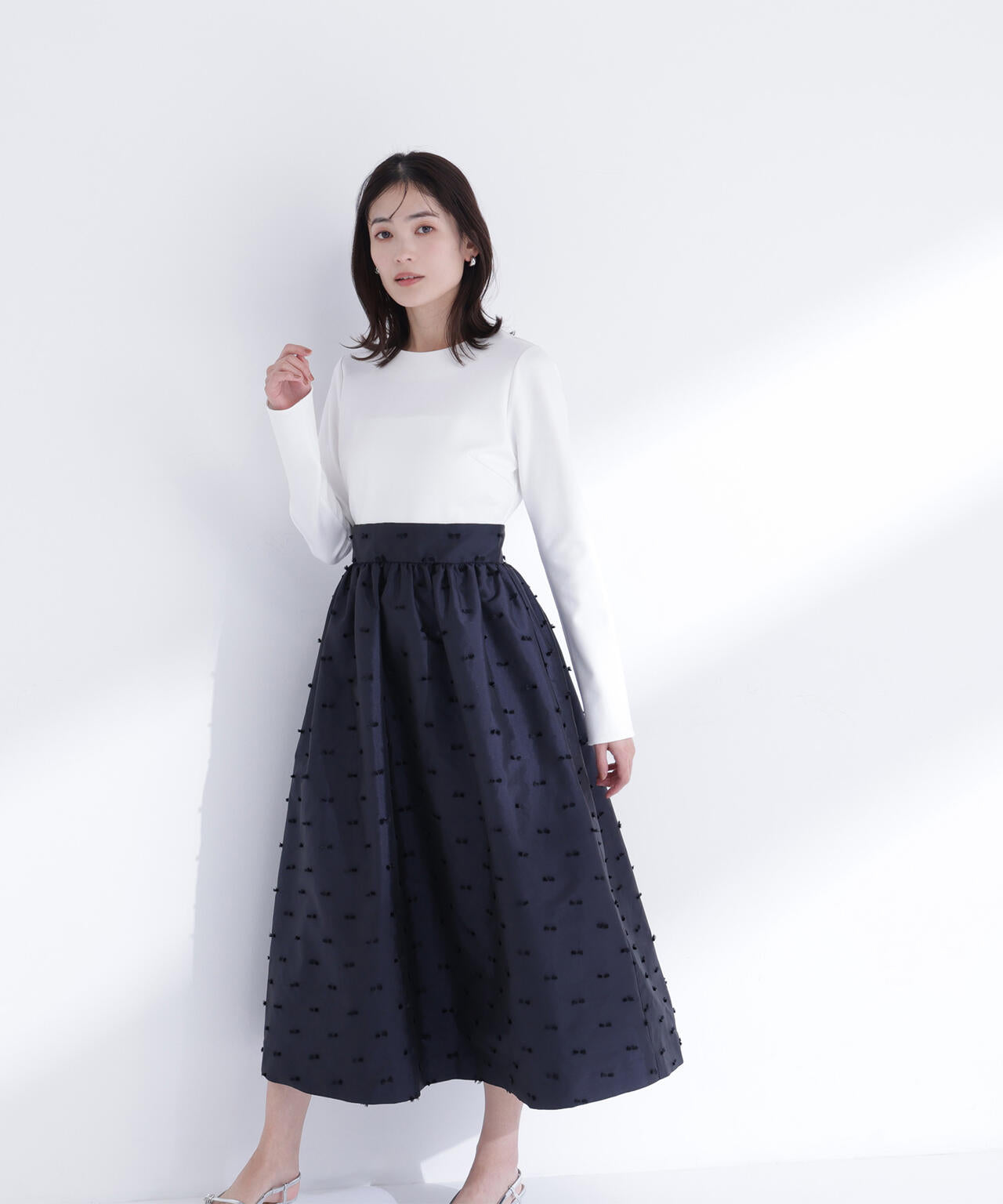 リボンジャガードドッキングワンピース