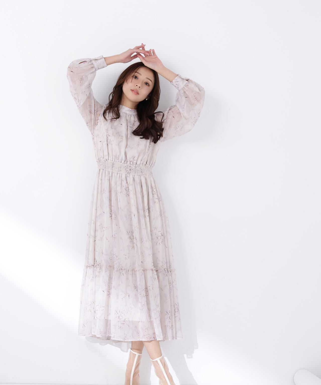 フラワーシフォンワンピース | NATURAL BEAUTY BASIC（ナチュラル