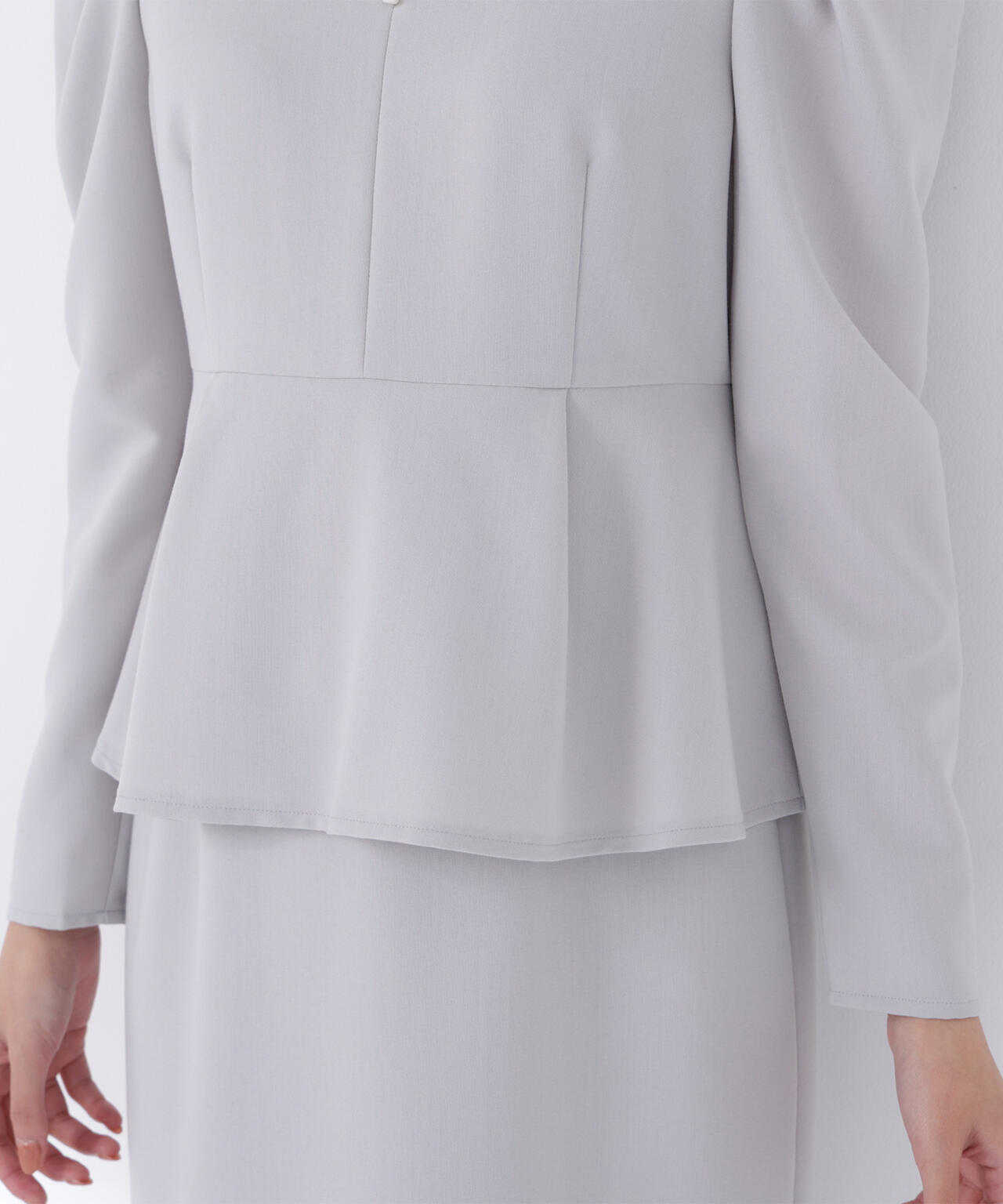 ラインパールペプラムワンピース