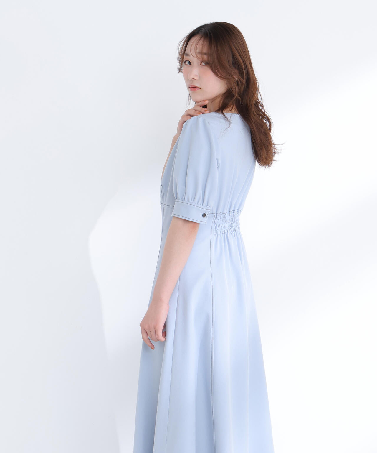 【6/5～6/7 オンライン限定2buy10%OFF対象】バイカラーステッチワンピース