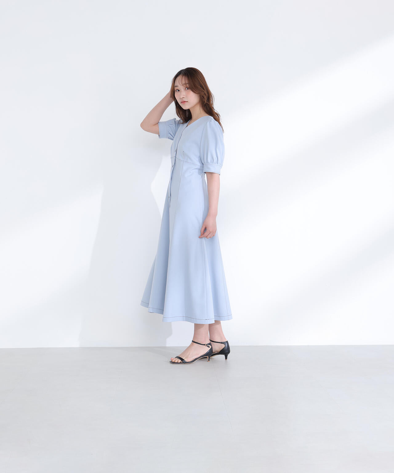 【6/5～6/7 オンライン限定2buy10%OFF対象】バイカラーステッチワンピース