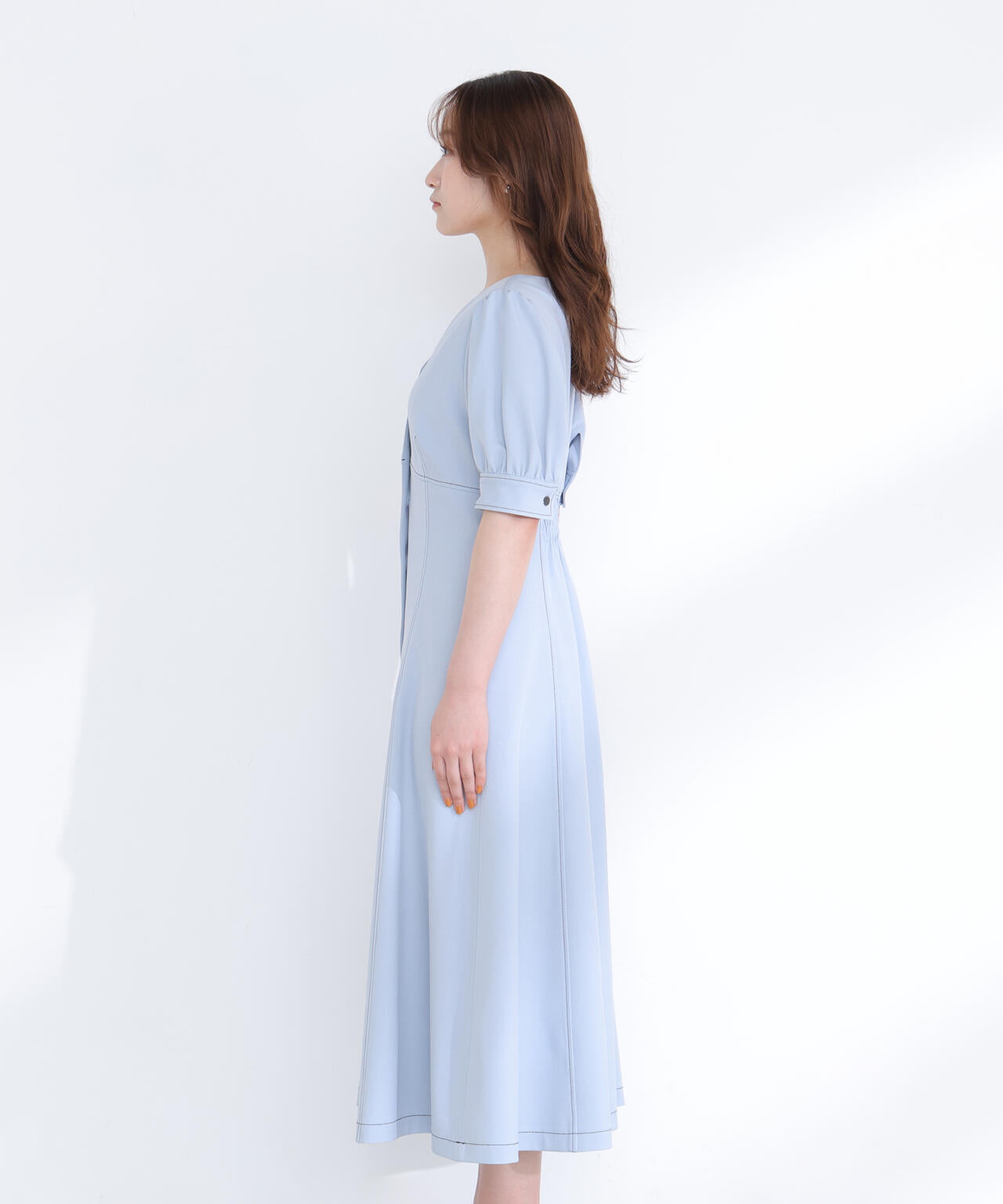 【6/5～6/7 オンライン限定2buy10%OFF対象】バイカラーステッチワンピース
