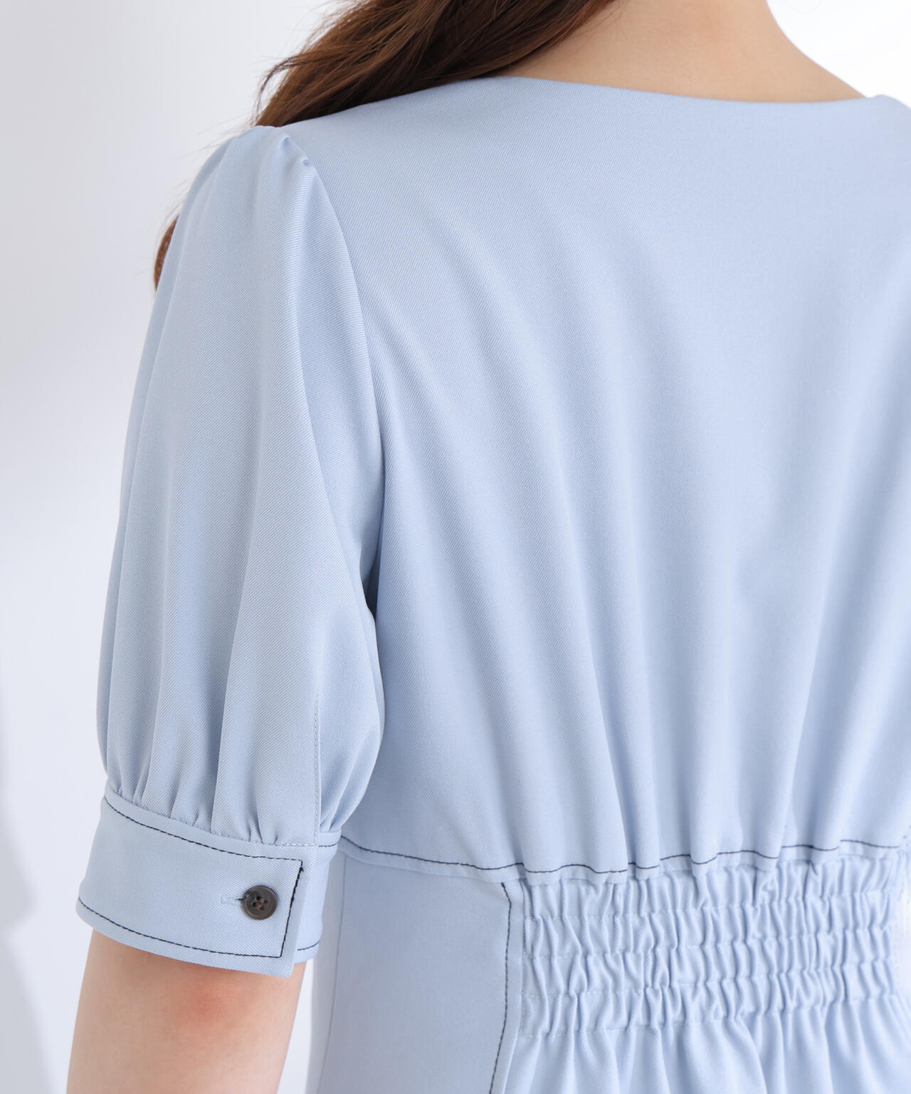 【6/5～6/7 オンライン限定2buy10%OFF対象】バイカラーステッチワンピース