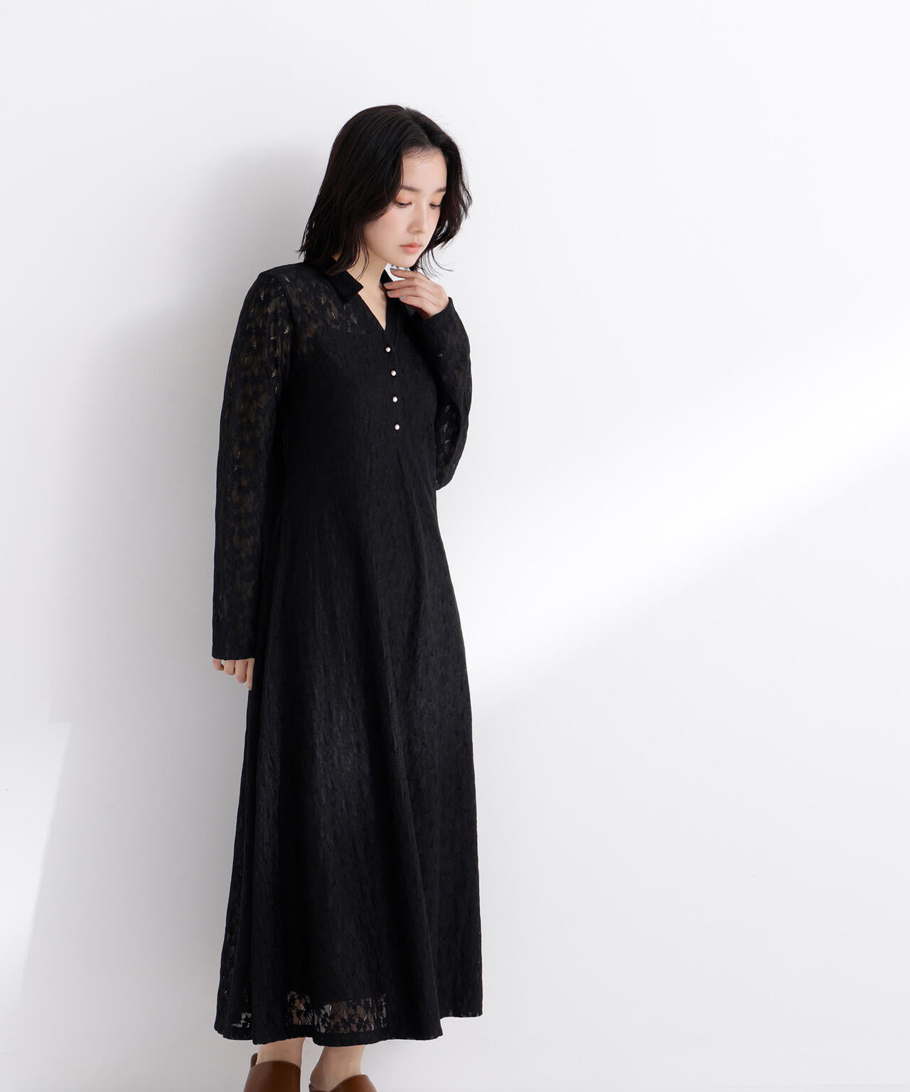 レーススキッパーシャツワンピース | NATURAL BEAUTY BASIC レーススキッパーシャツワンピース | NATURAL BEAUTY BASIC