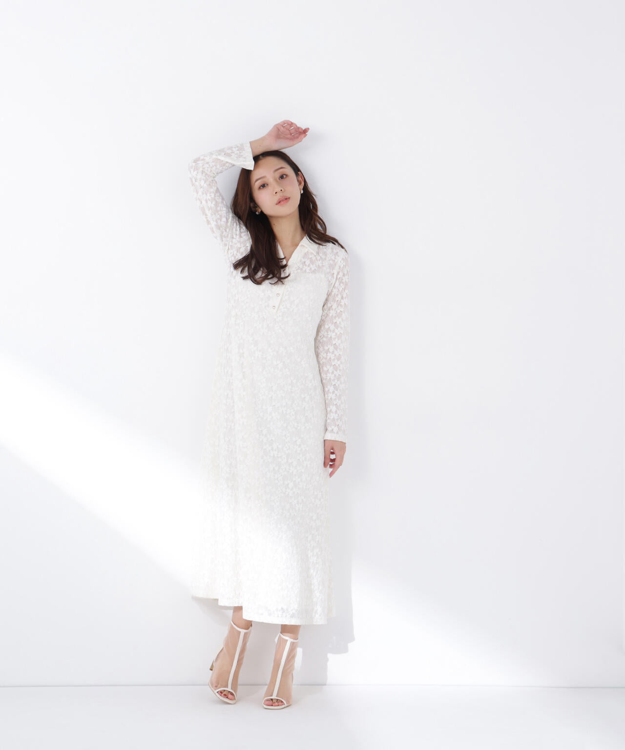 レーススキッパーシャツワンピース