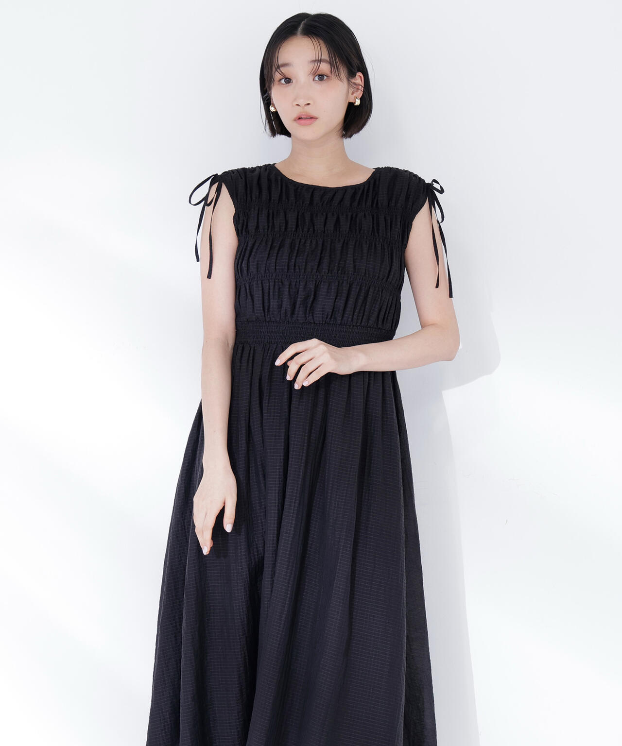 シアーチェックギャザーワンピース | NATURAL BEAUTY BASIC