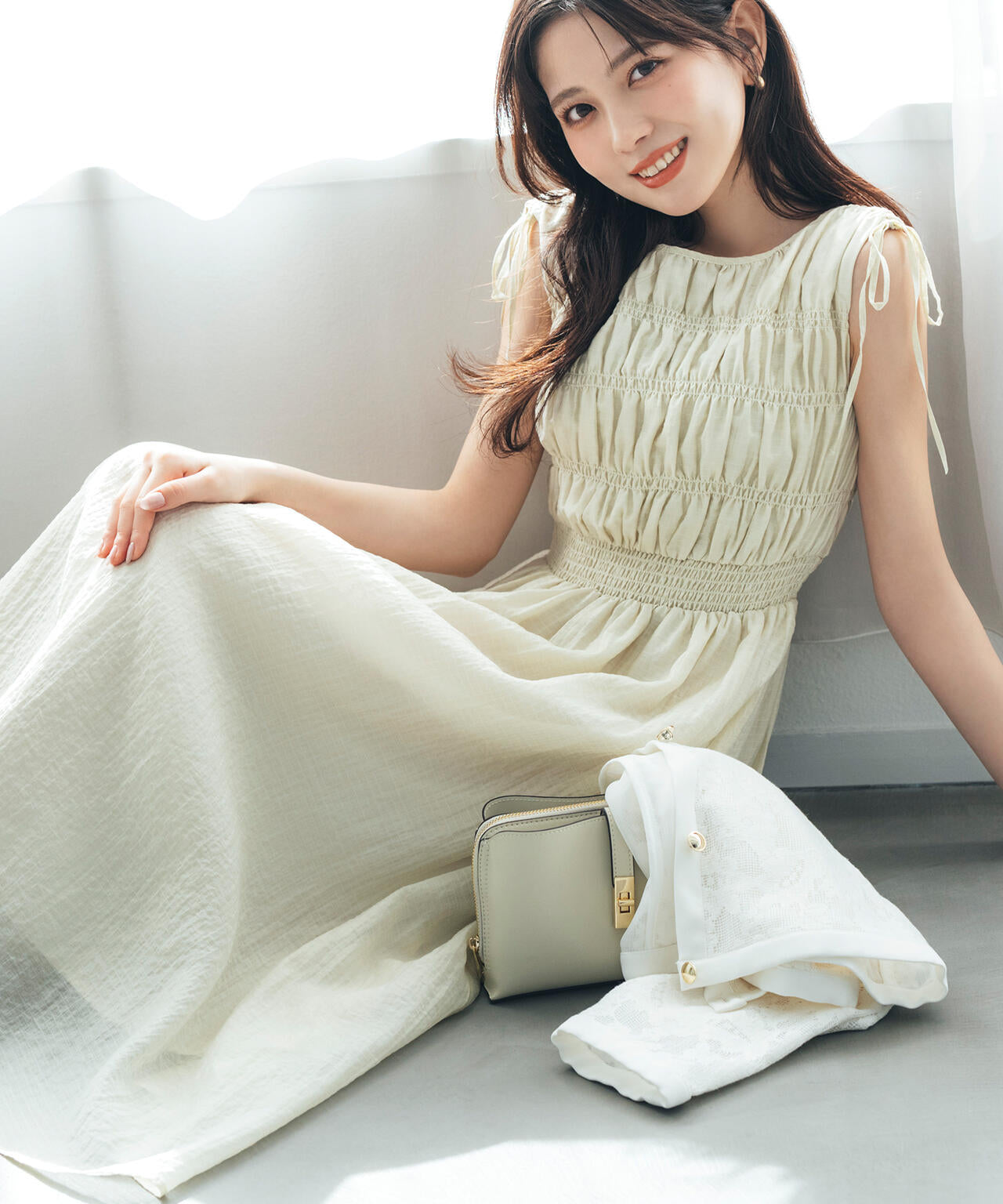 シアーチェックギャザーワンピース | NATURAL BEAUTY BASIC