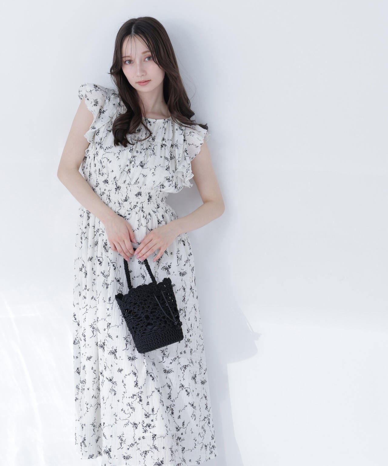フラワープリントフリルワンピース | NATURAL BEAUTY BASIC