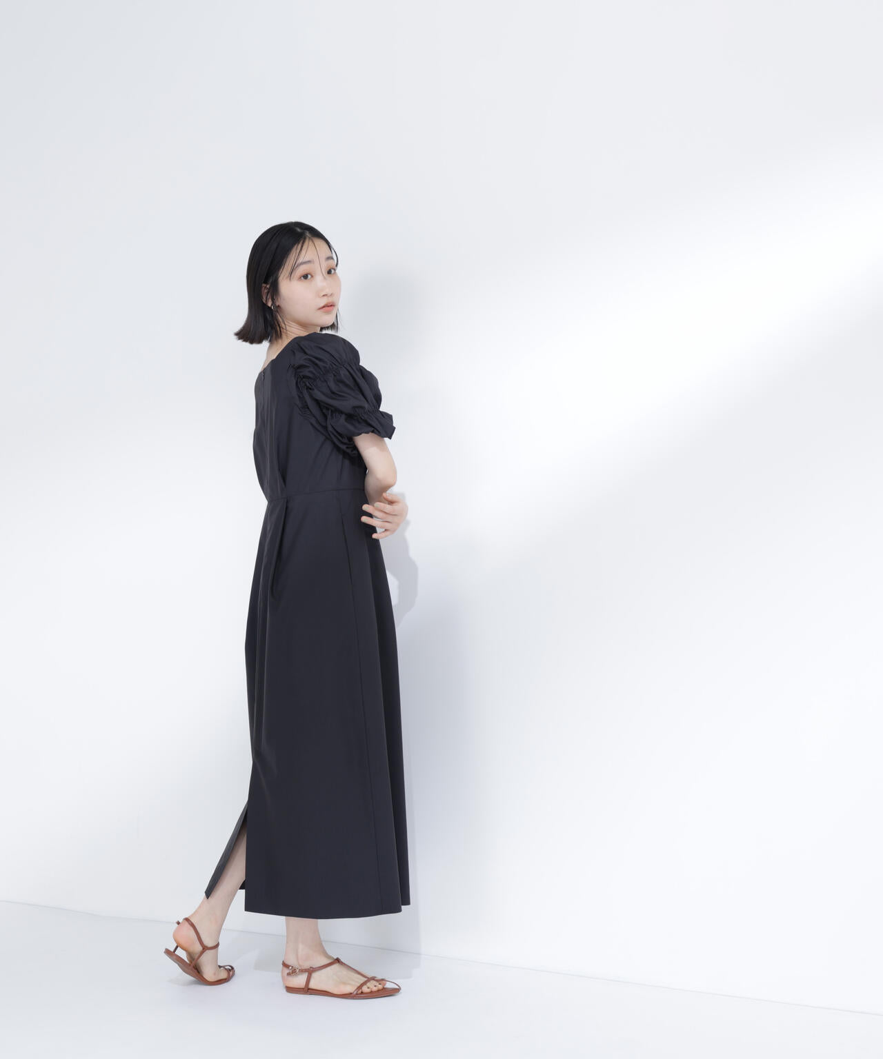 6/16 ～6/18 2buy10%OFF 対象商品】パフィースリーブナローワンピース