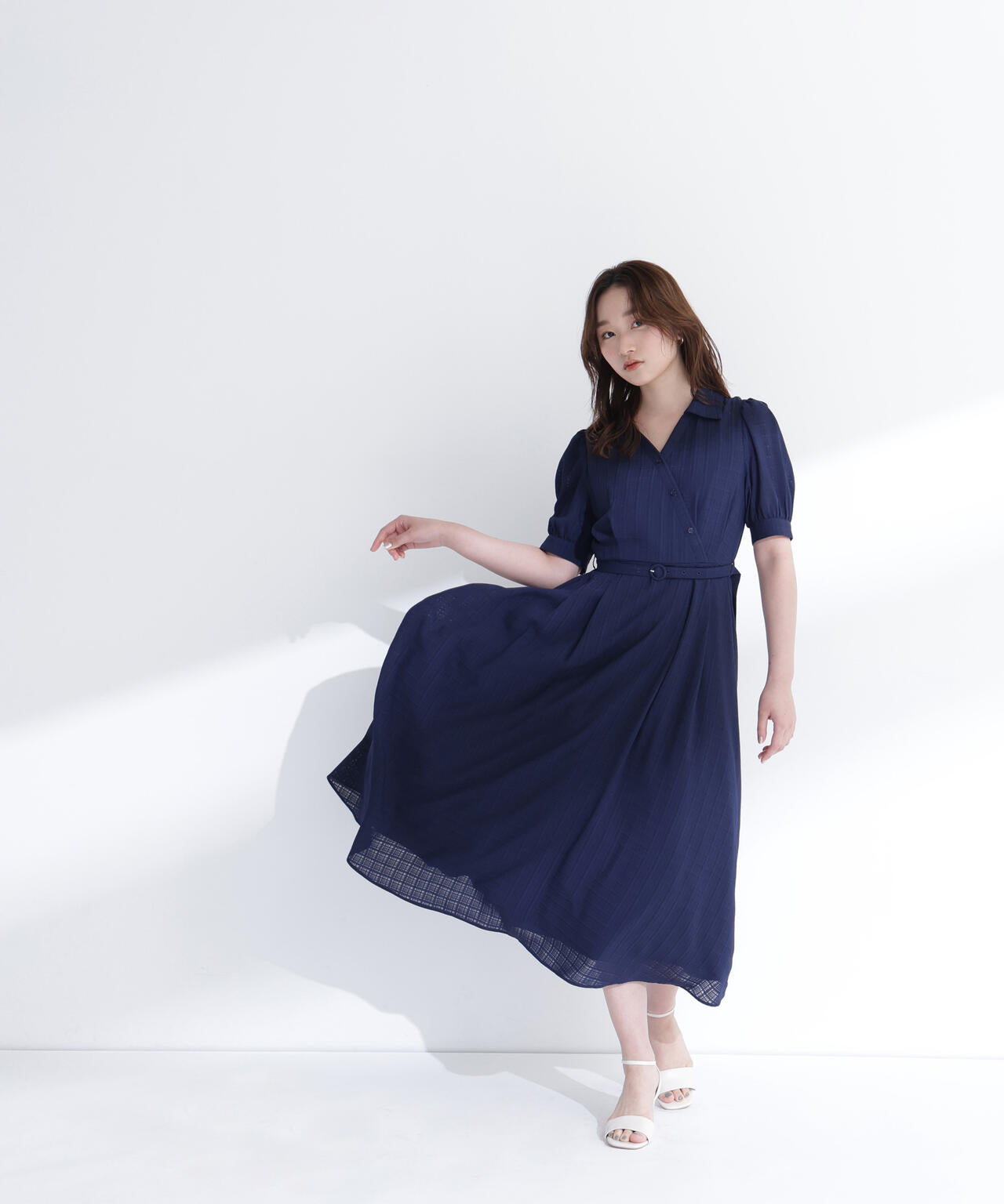 シャドーチェックカシュクールワンピース | NATURAL BEAUTY BASIC