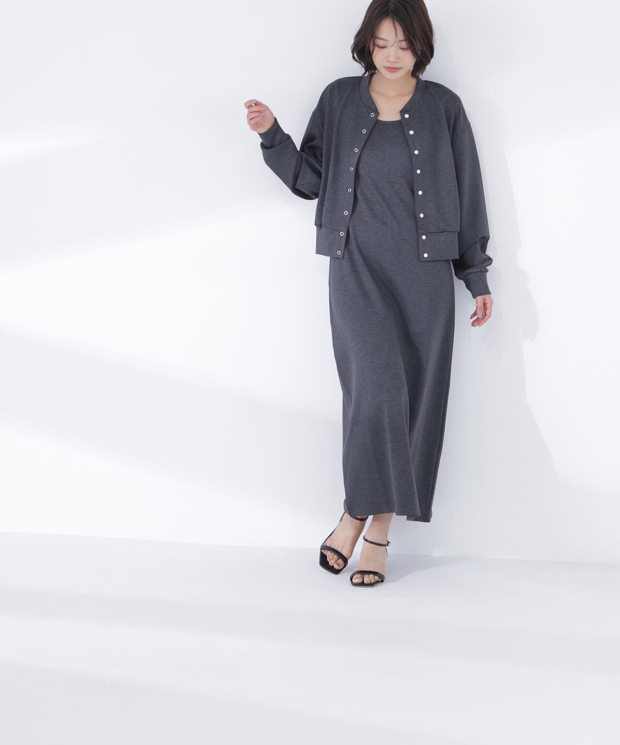 カーデセットナローワンピース