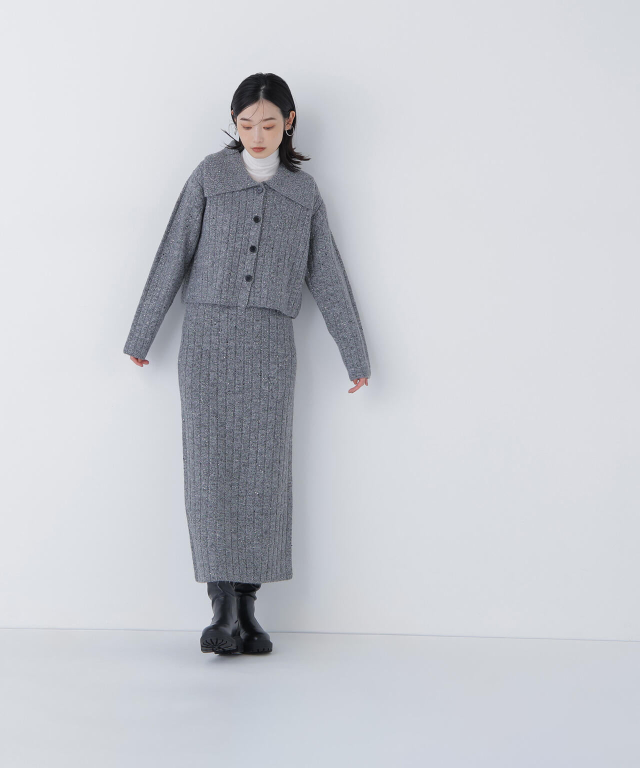 スパンコールラメニットセットアップ