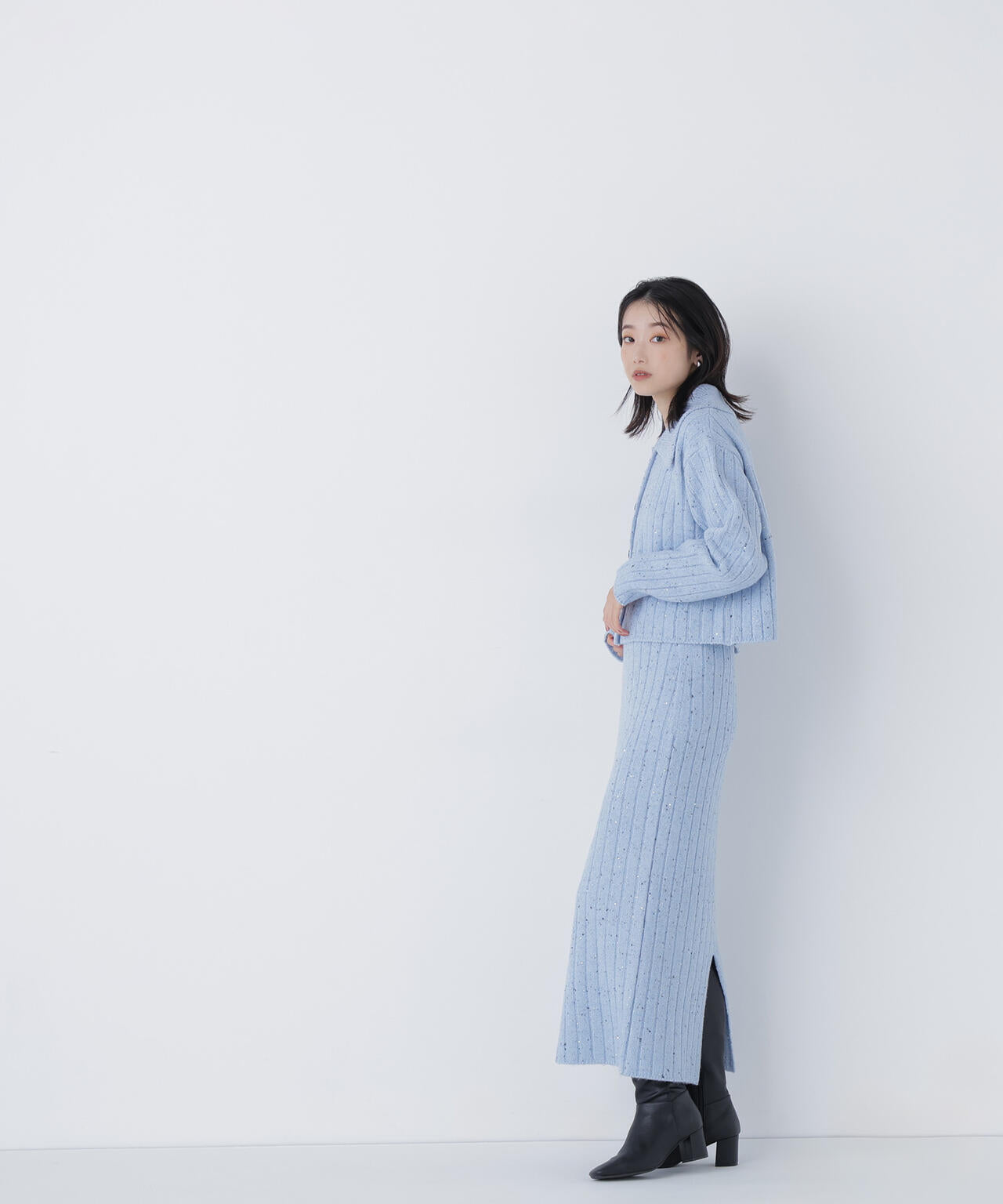 スパンコールラメニットセットアップ