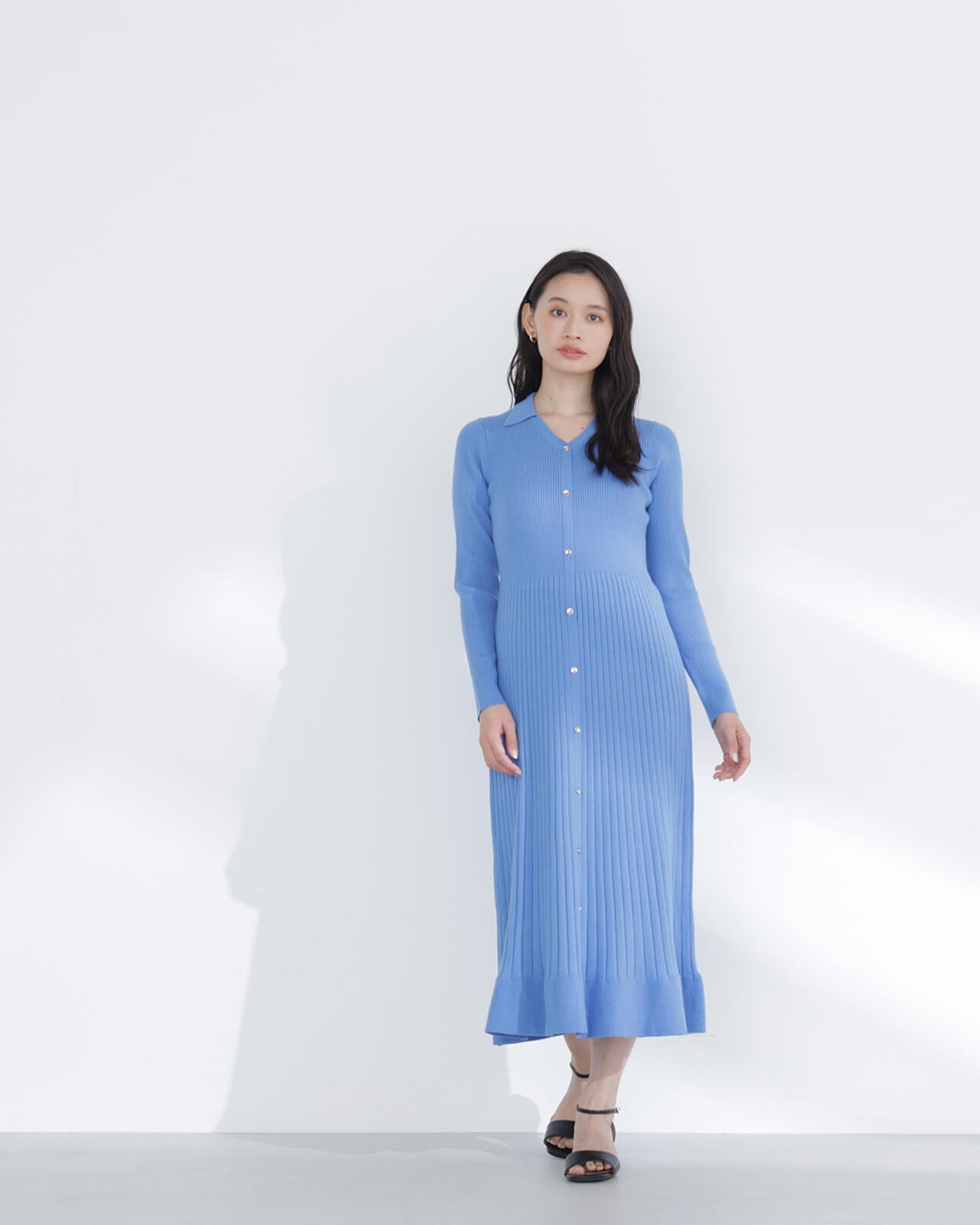 スキッパーリブニットワンピース | NATURAL BEAUTY BASIC（ナチュラル