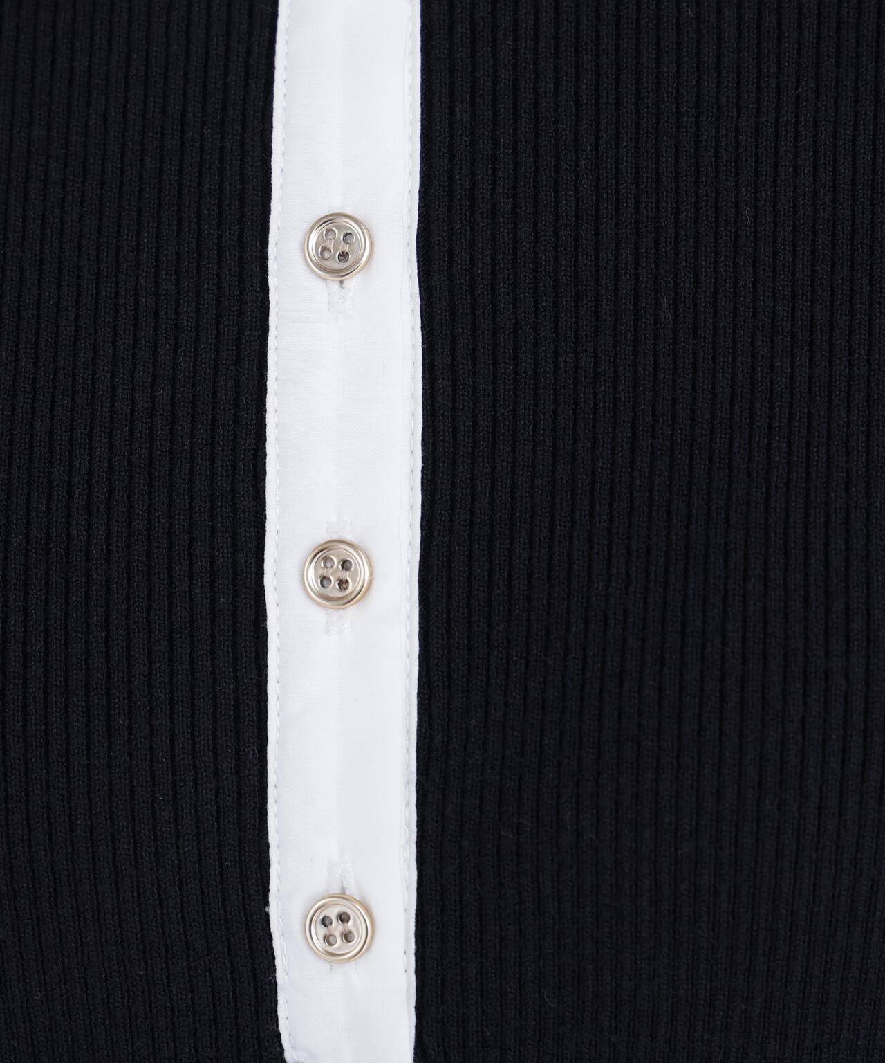 襟付リブニットワンピース