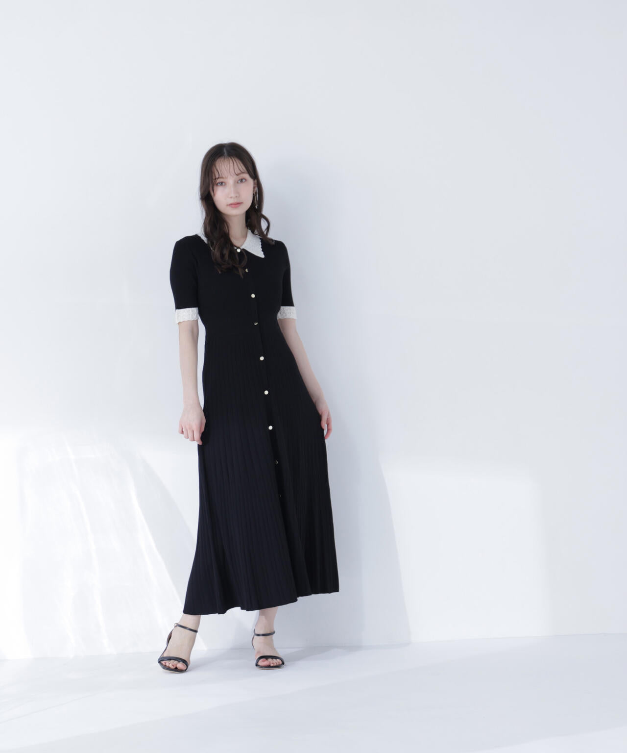 レース襟ニットワンピース | NATURAL BEAUTY BASIC（ナチュラル