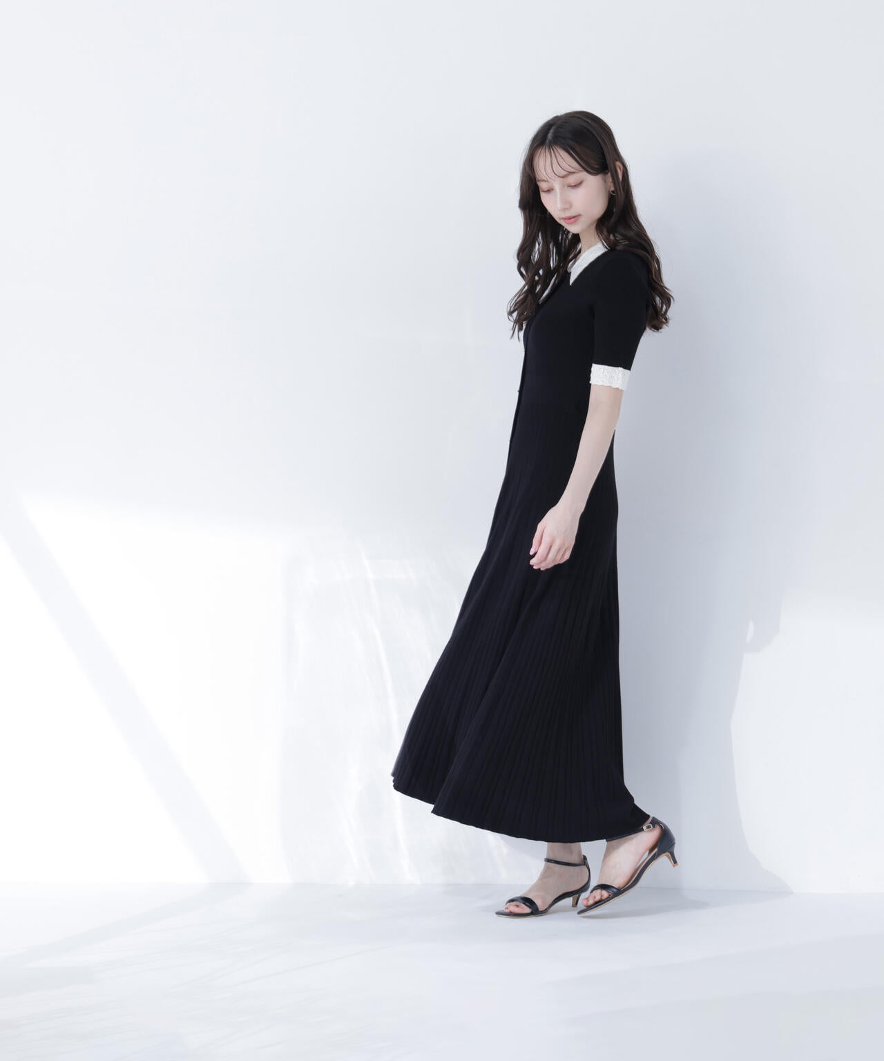 レース襟ニットワンピース | NATURAL BEAUTY BASIC（ナチュラル