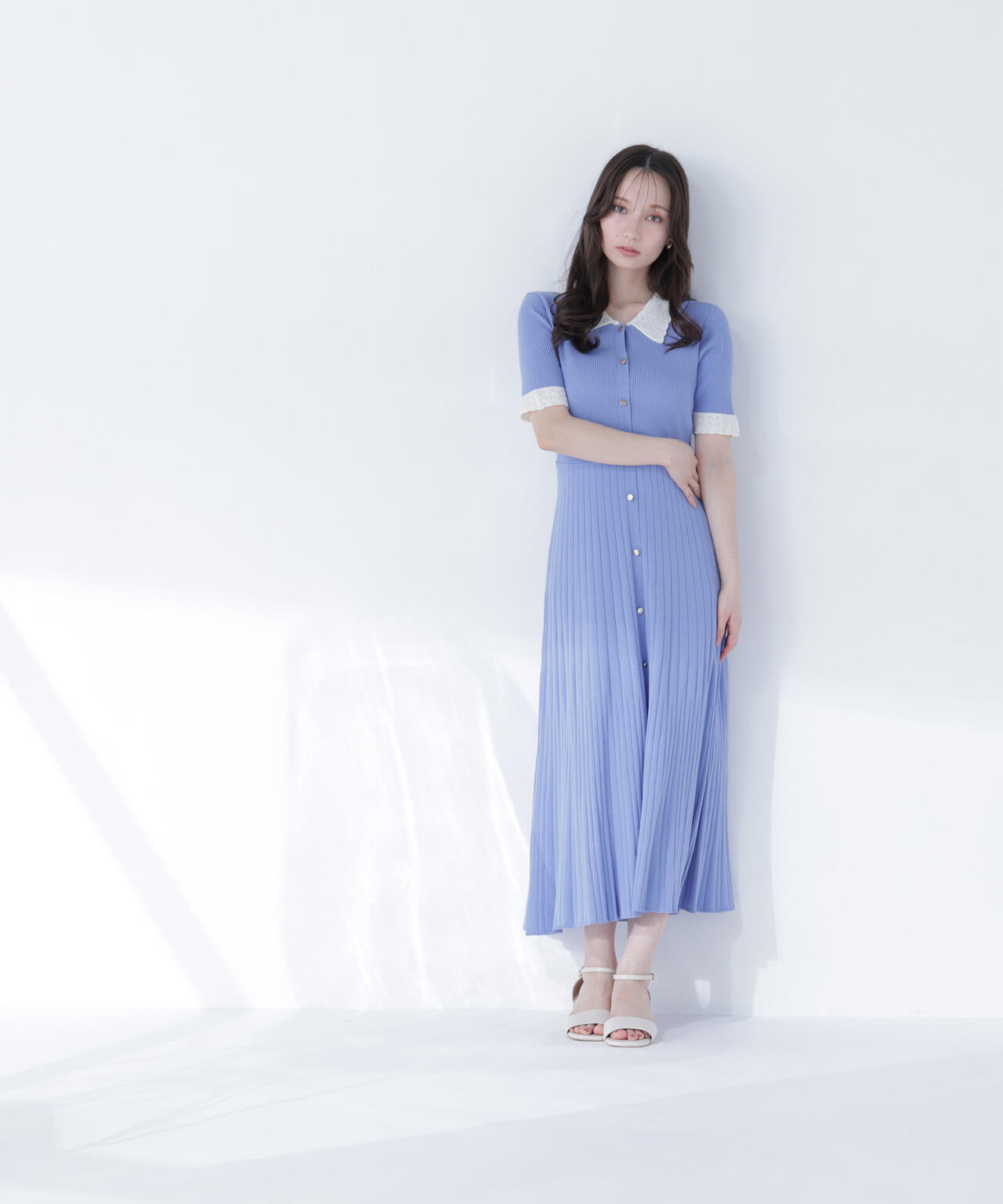 レース襟ニットワンピース | NATURAL BEAUTY BASIC（ナチュラル