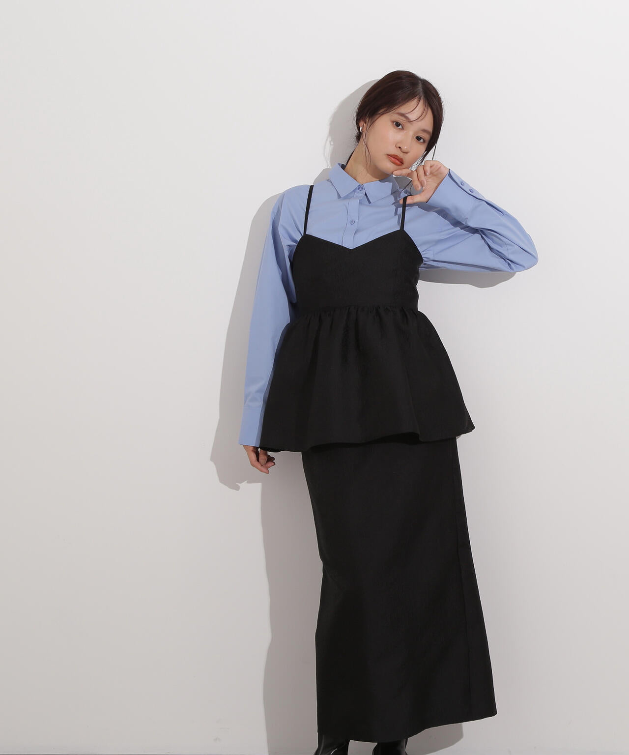 新品未使用 WCJ ペプラムトップス ブラック ジャガードペプラムキャミセットアップ | N. Natural Beauty Basic