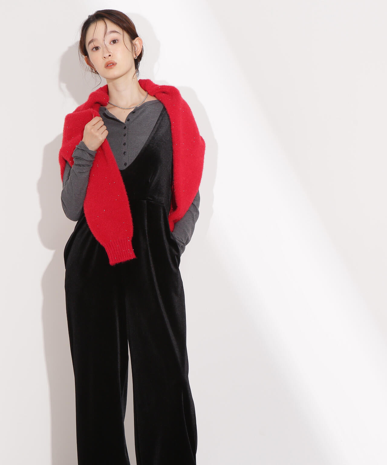 Vネックベロアサロペット | N. Natural Beauty Basic*（エヌ