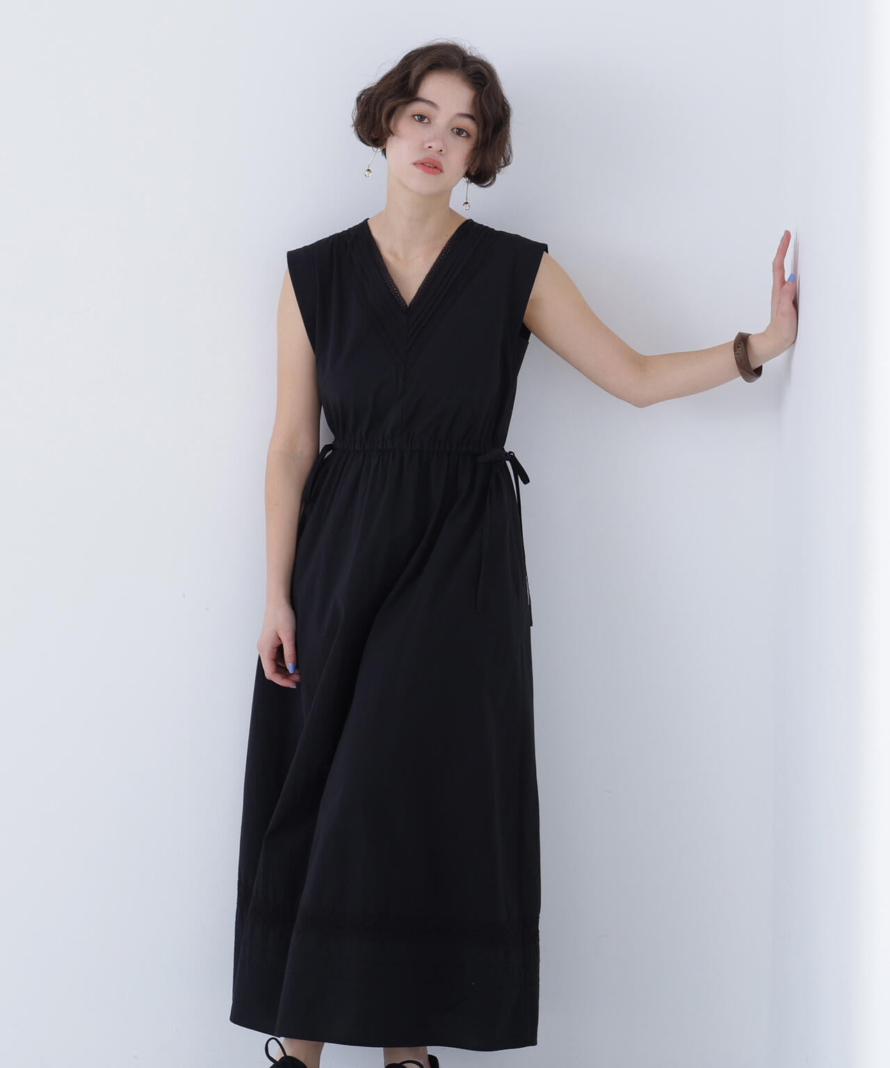 【6/5～6/7 オンライン限定2buy10%OFF対象】ピンタックレースワンピース