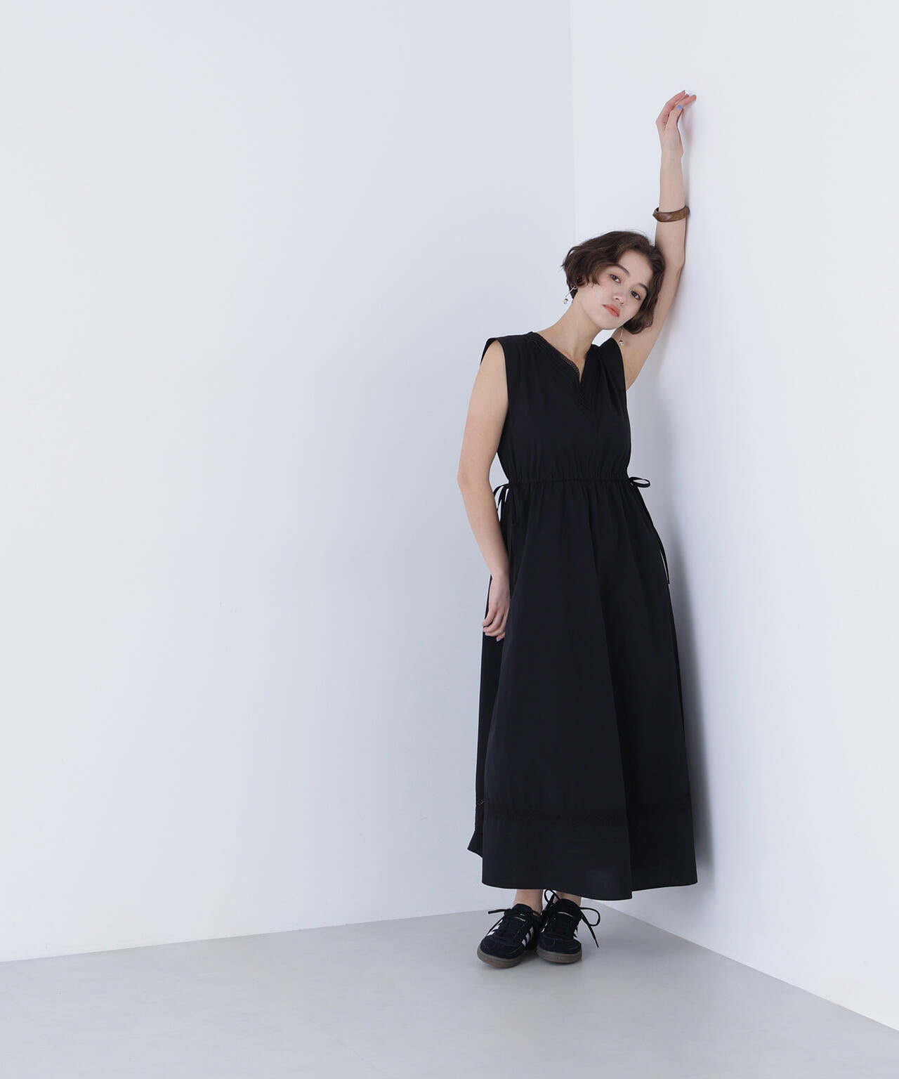 【6/5～6/7 オンライン限定2buy10%OFF対象】ピンタックレースワンピース