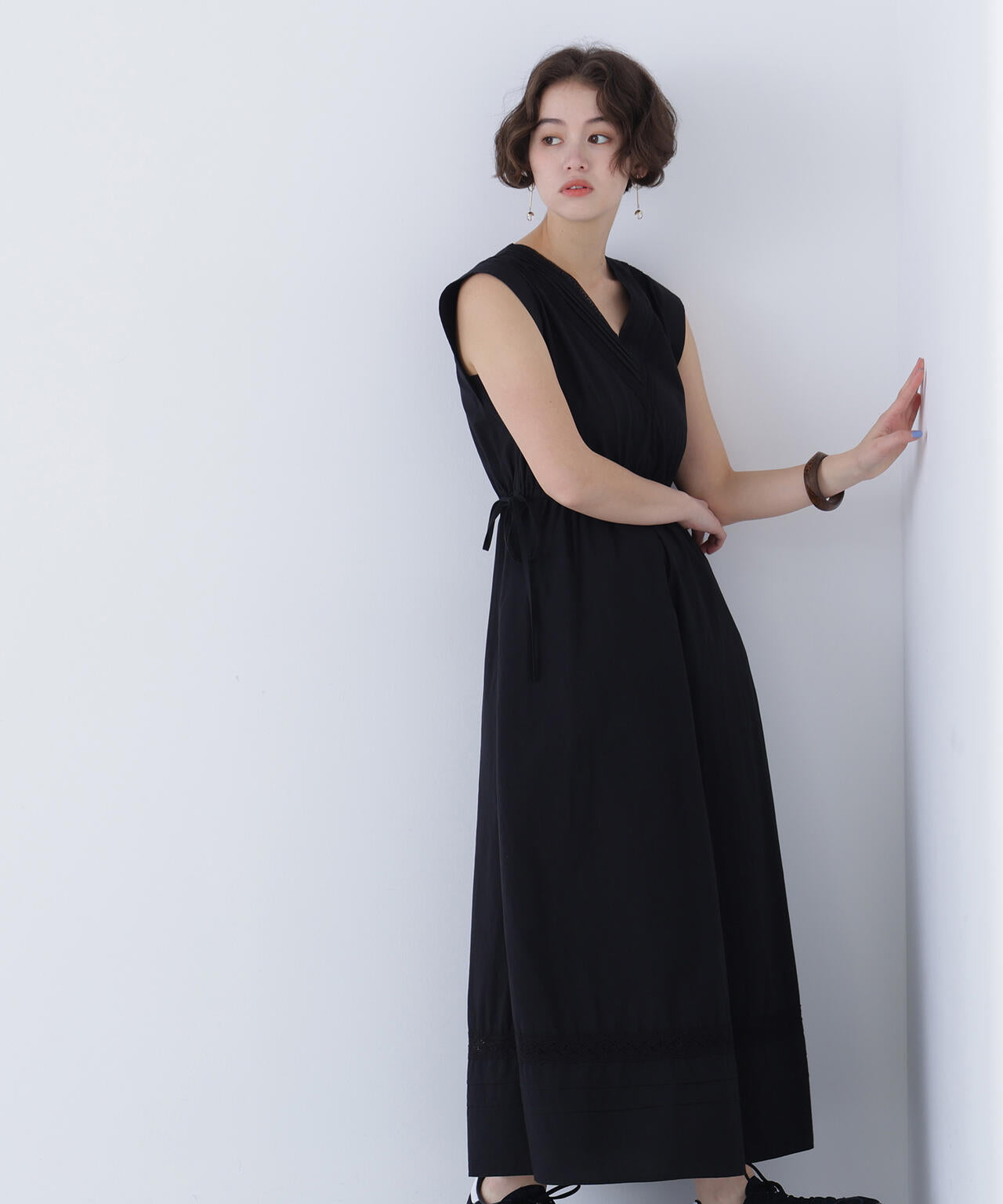 【6/5～6/7 オンライン限定2buy10%OFF対象】ピンタックレースワンピース