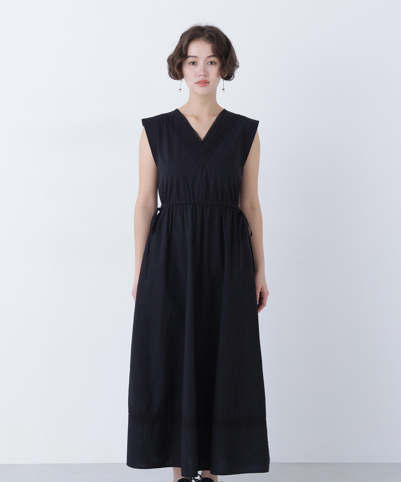 【6/5～6/7 オンライン限定2buy10%OFF対象】ピンタックレースワンピース