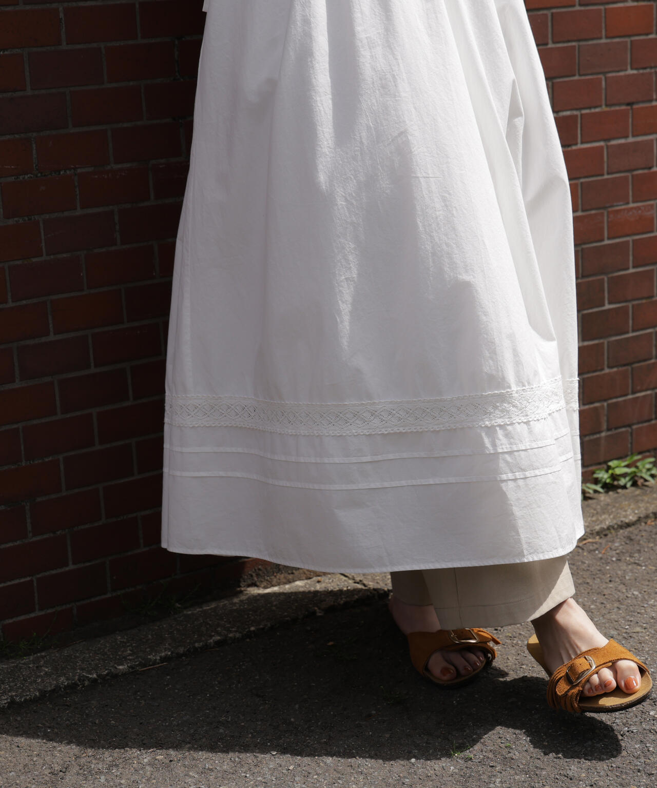 【6/5～6/7 オンライン限定2buy10%OFF対象】ピンタックレースワンピース