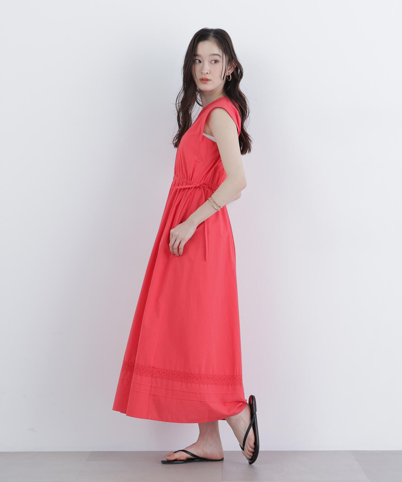 【6/5～6/7 オンライン限定2buy10%OFF対象】ピンタックレースワンピース