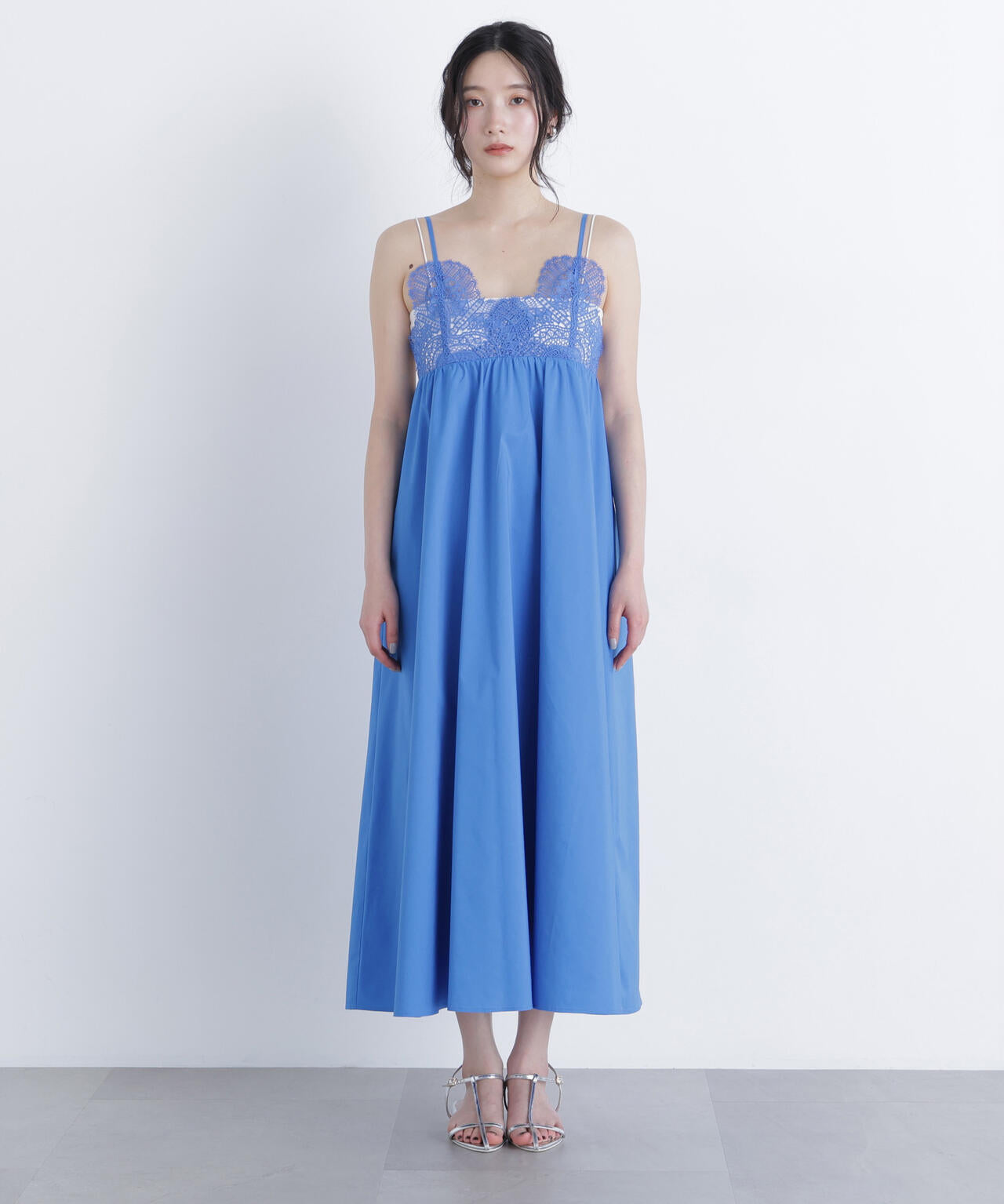 6/5～6/7 オンライン限定2buy10%OFF対象】レース切替コットンブレンド