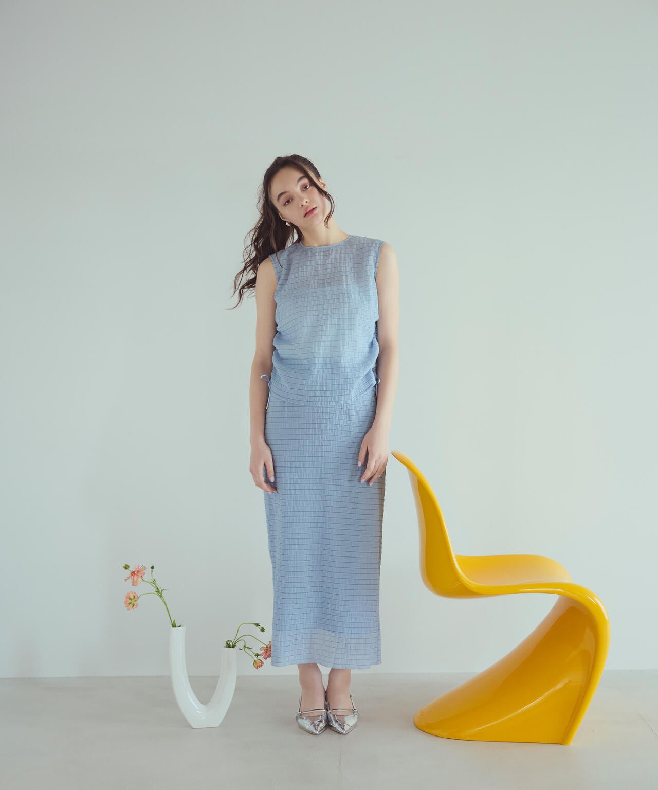 natural basic ラインストーン　袖シアー　セットアップ　LLサイズ シアーシャーリングセットアップ | N. Natural Beauty Basic*（エヌ