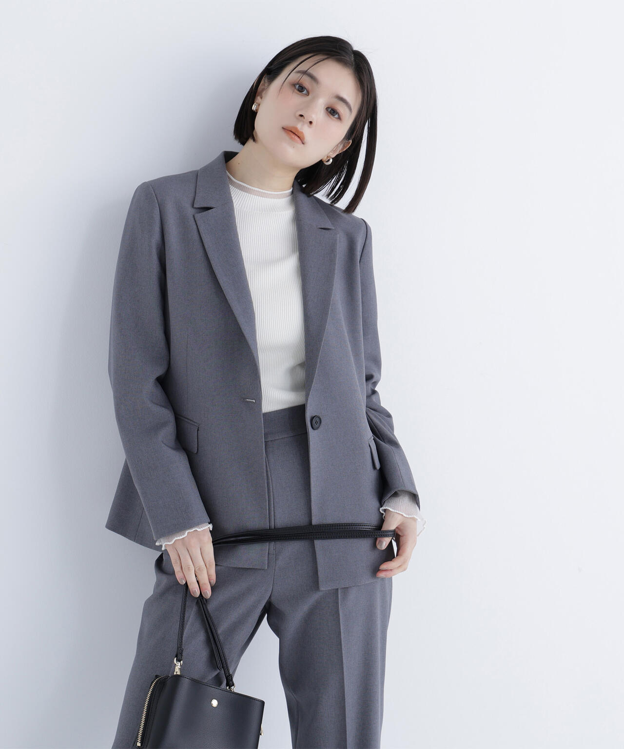 メランジシャークスキン SETUP テーラードジャケット | NATURAL BEAUTY