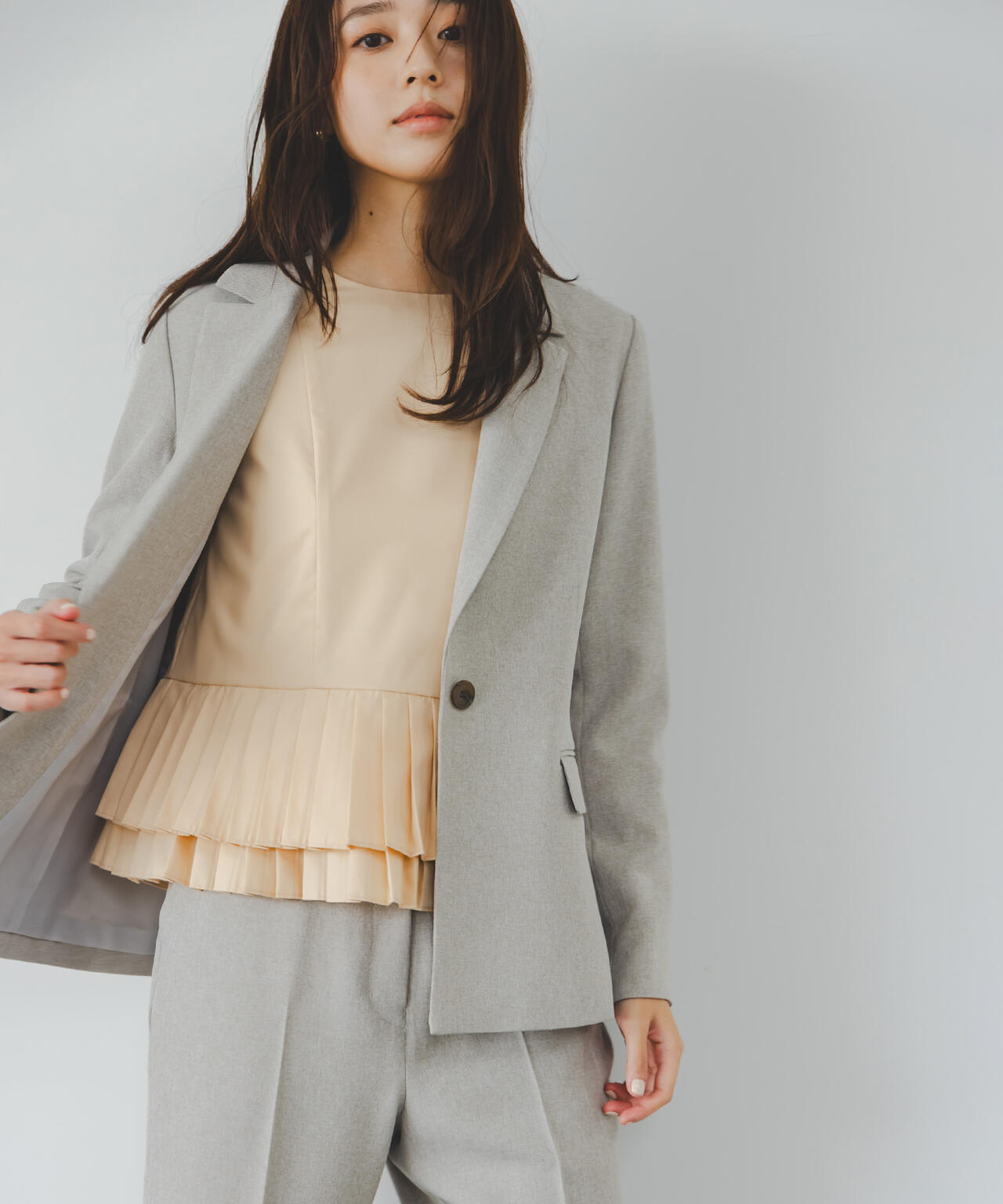 メランジシャークスキン SETUP テーラードジャケット | NATURAL BEAUTY