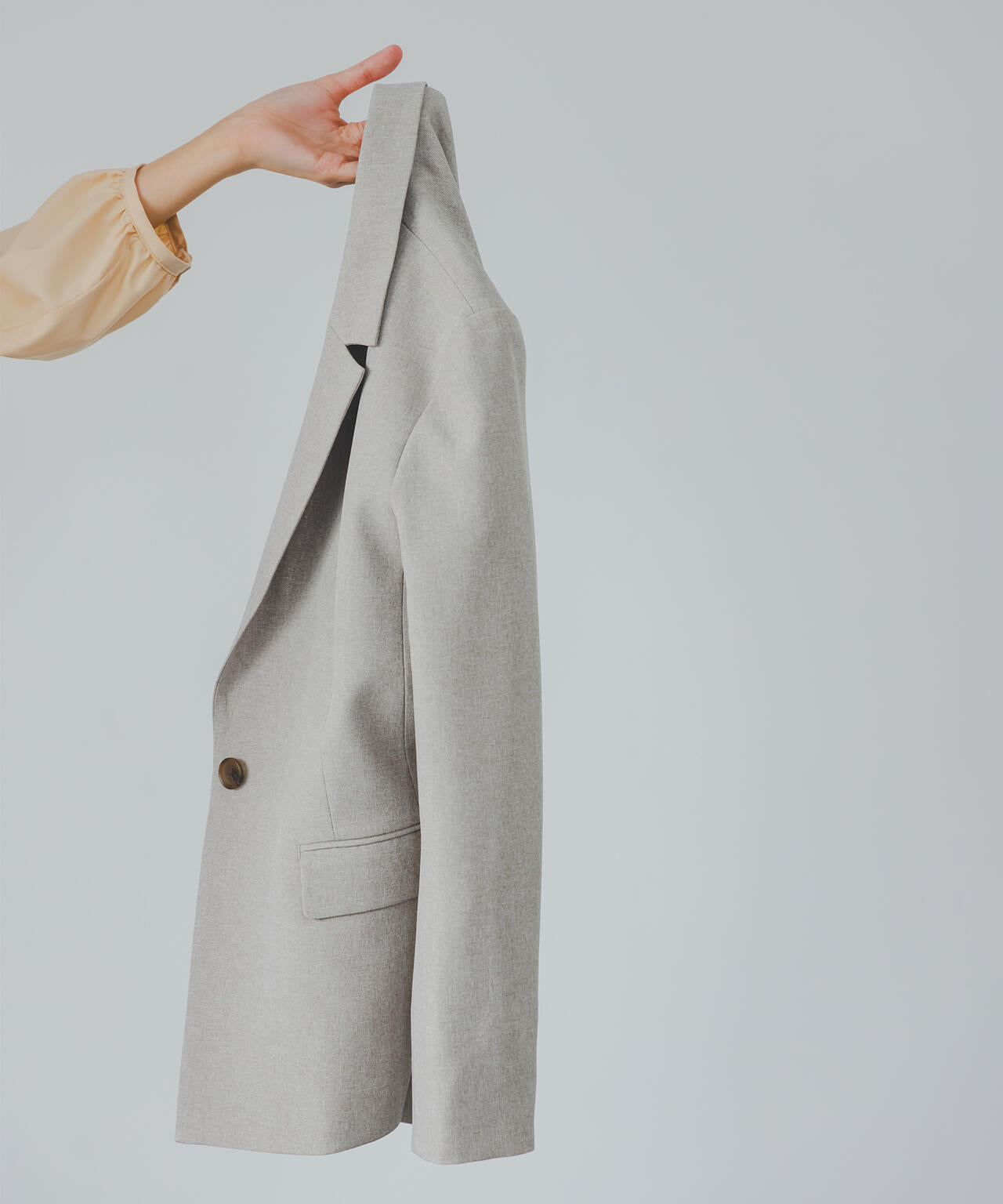 メランジシャークスキン SETUP テーラードジャケット