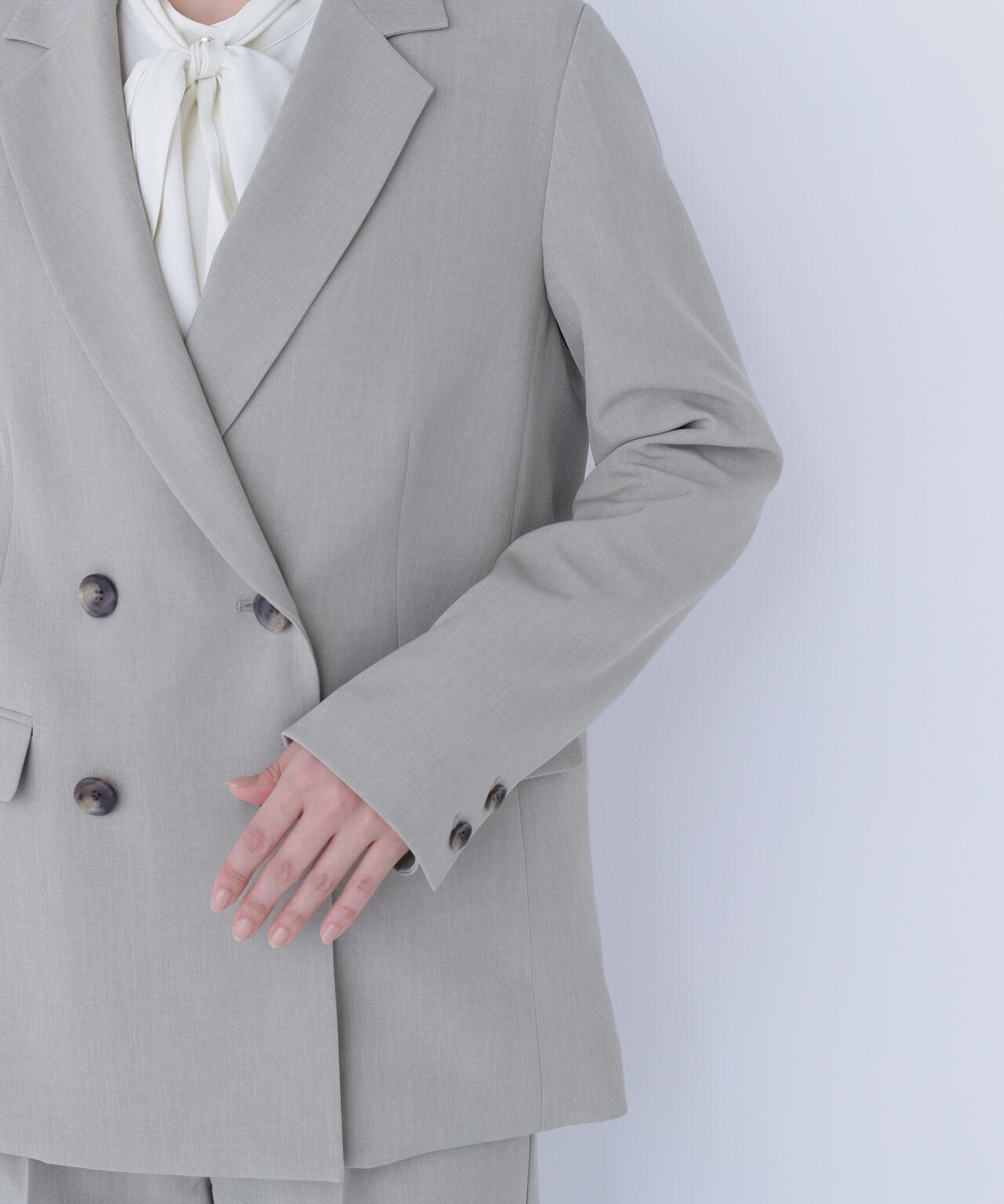 FOXEY ベージュ ダブルブレスト テーラードジャケット 38カシミヤ ◇クラッシー SETUP ダブルブレストジャケット（テーラードジャケット