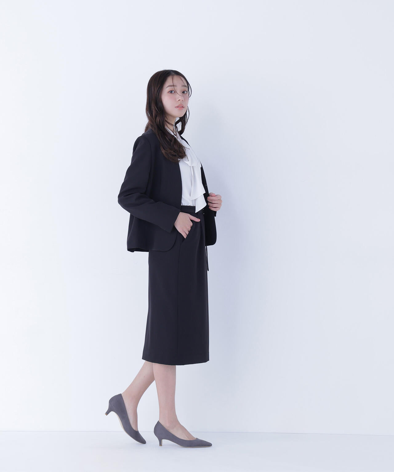 ダブルクロスストレッチ SETUP ノーカラージャケット | NATURAL BEAUTY