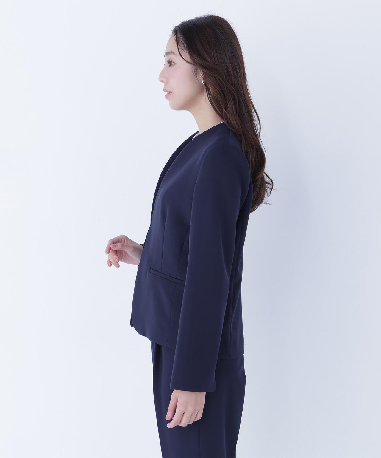 ダブルクロスストレッチ SETUP ノーカラージャケット