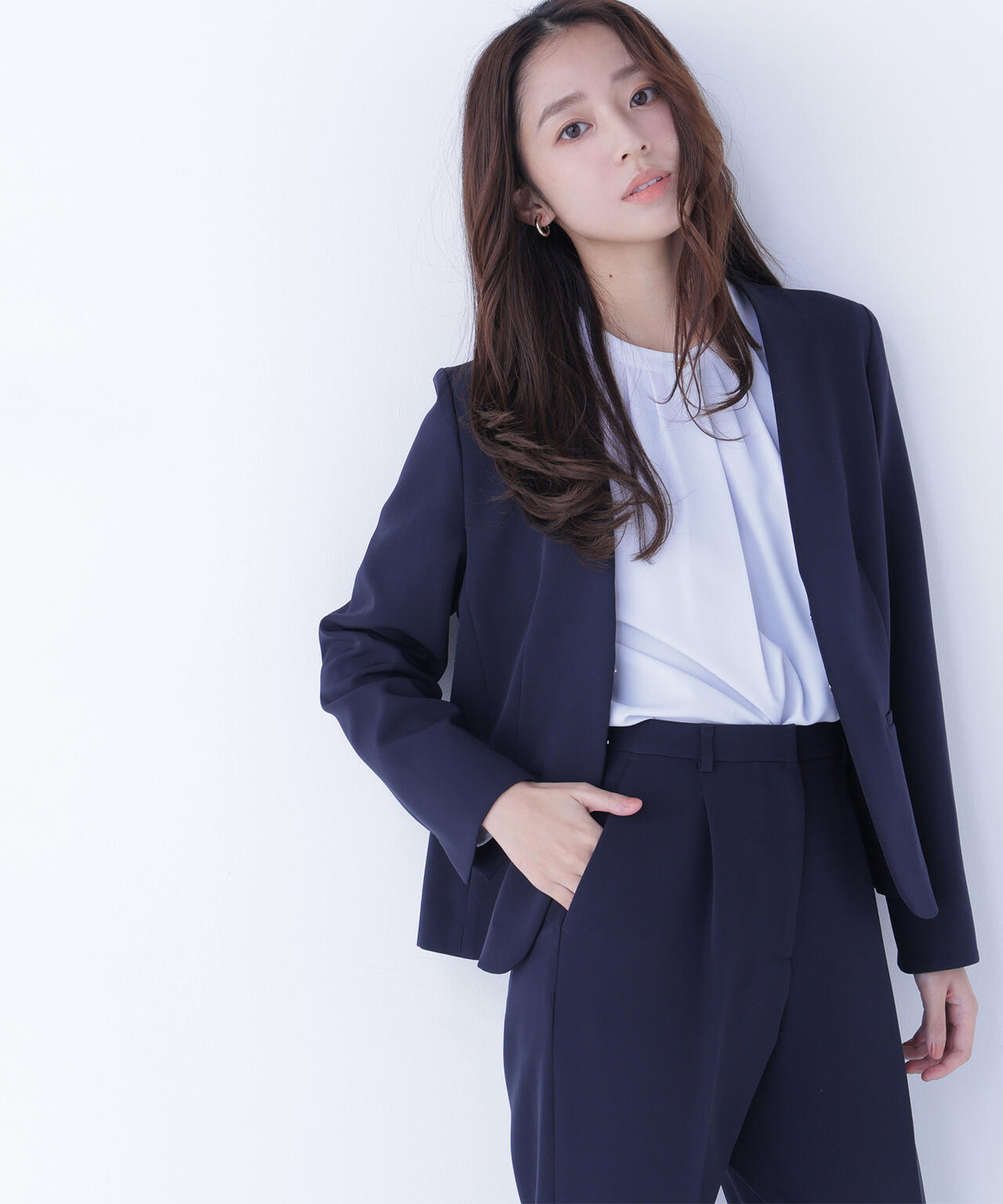 ダブルクロスストレッチ SETUP ノーカラージャケット