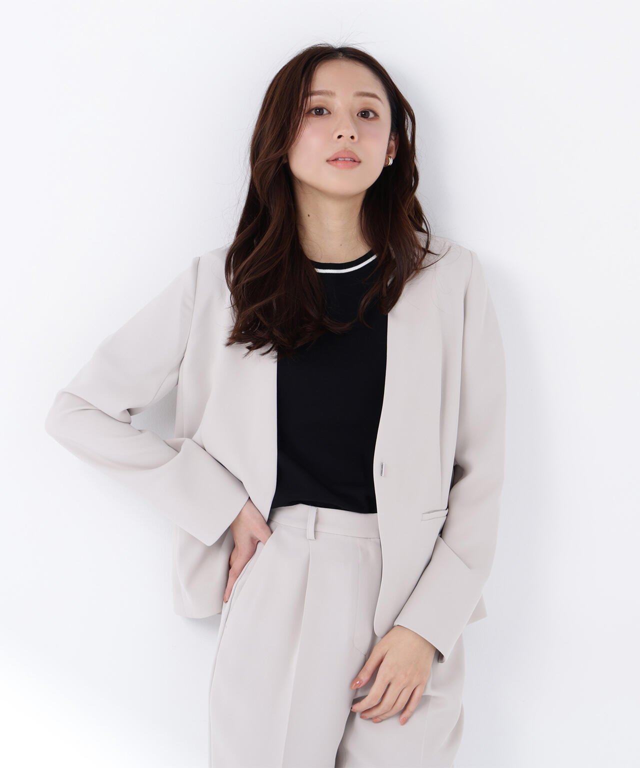 ドビーツイル SETUP ノーカラージャケット | NATURAL BEAUTY BASIC