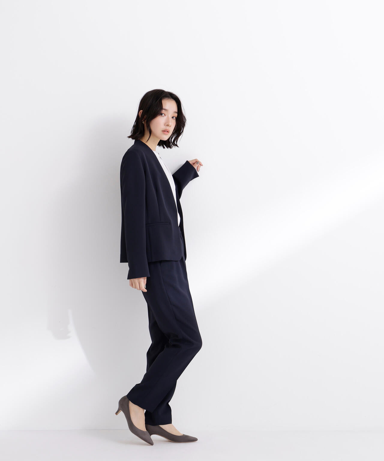 ドビーツイル SETUP ノーカラージャケット | NATURAL BEAUTY BASIC