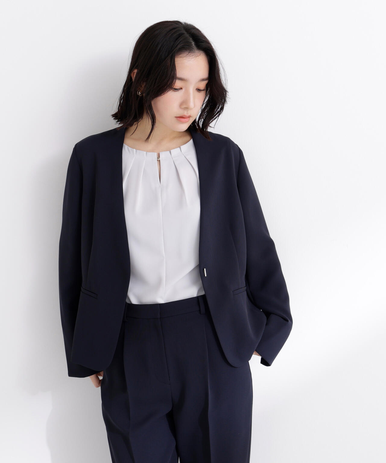 ドビーツイル SETUP ノーカラージャケット